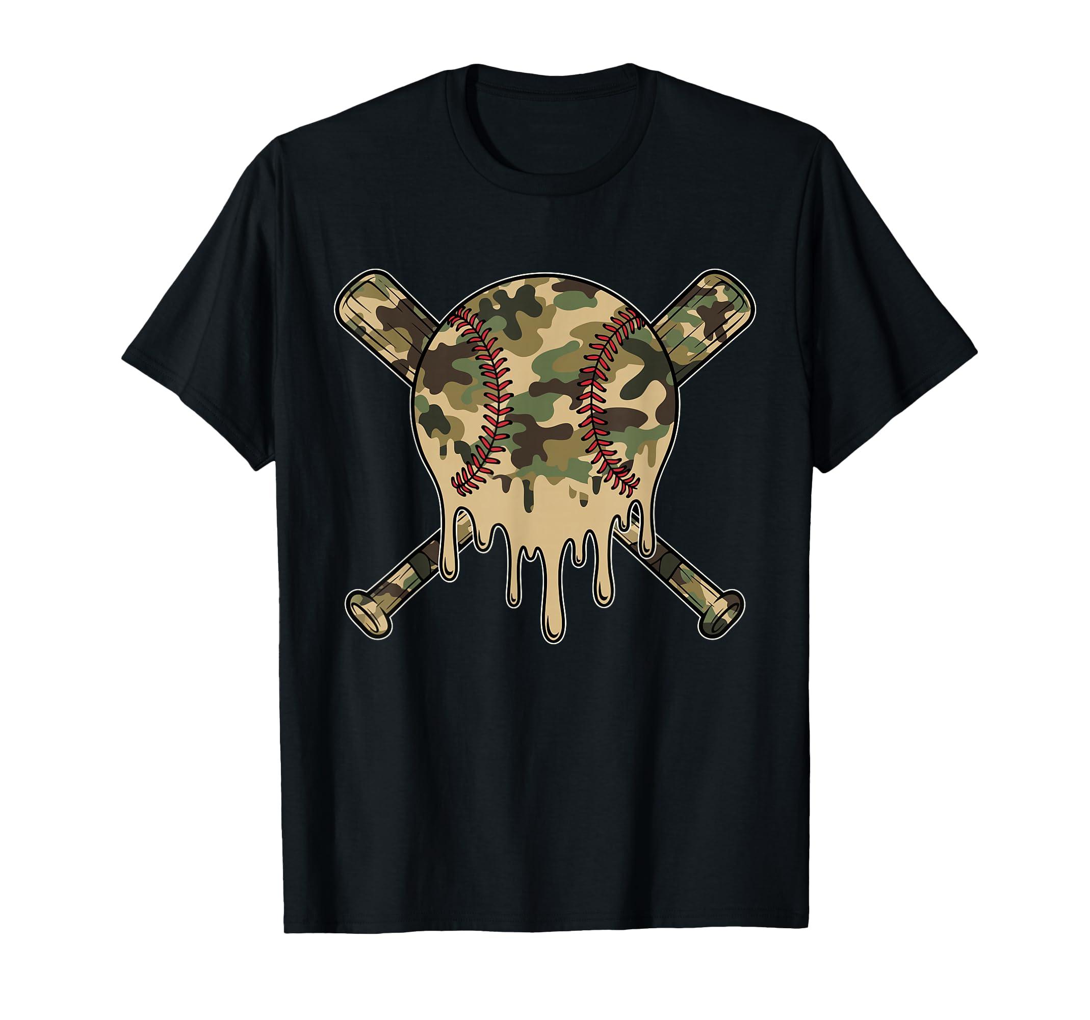 Baseball Ice Cream Drip T-Shirt - Casual Everyday Wear Men Women - T-Shirt, Sweatshirt, Hoodie