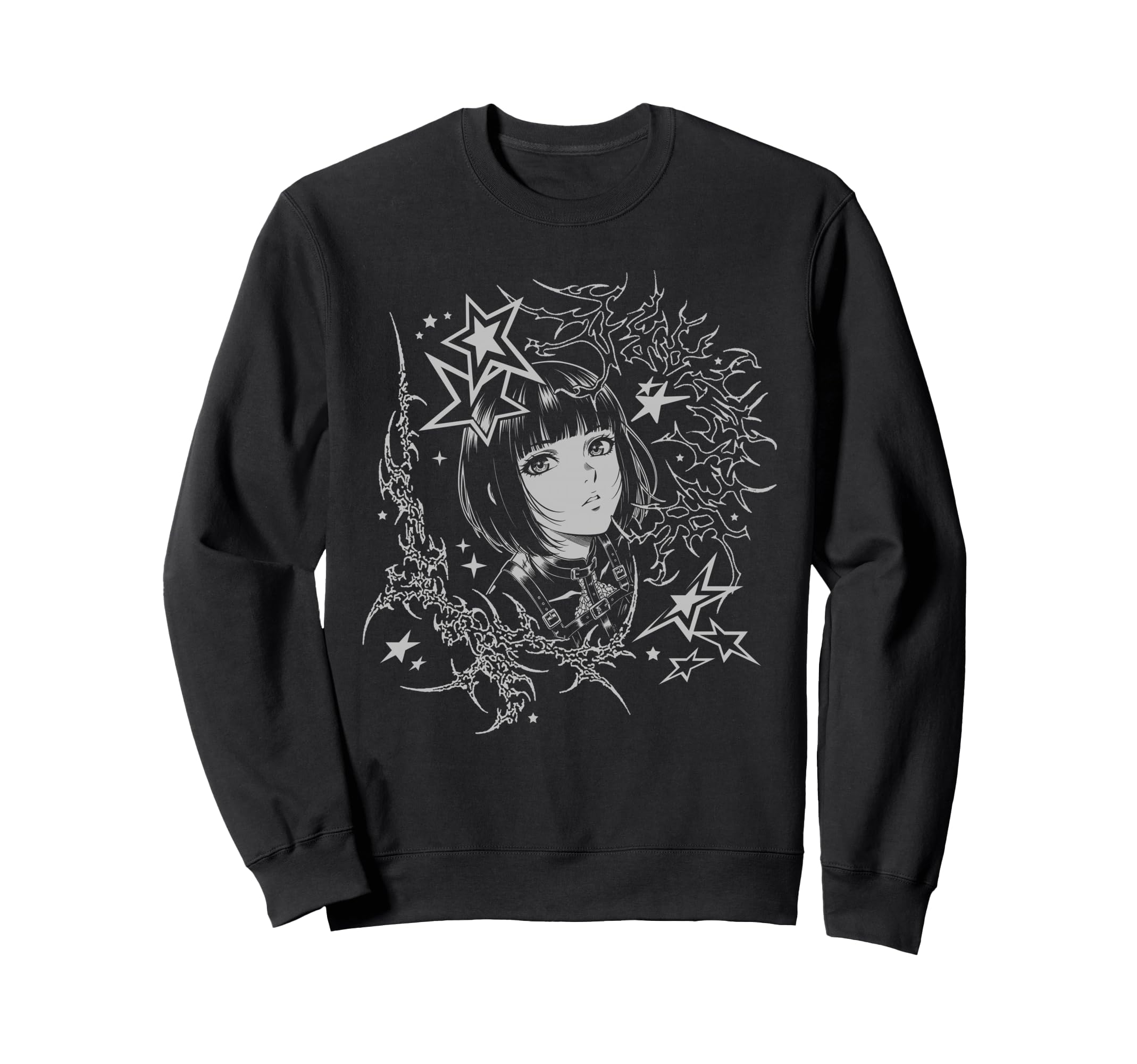 Y2K Grunge Anime Goth Japanese Sweatshirt - Trendy Graphic for Adults - T-Shirt, Sweatshirt, Hoodie