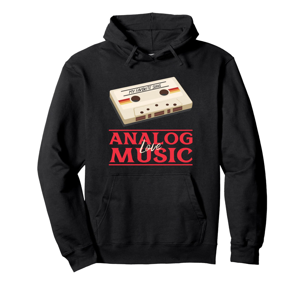 Analog Music Love Cassette Tape Hoodie - Novelty Apparel Unisex - T-Shirt, Sweatshirt, Hoodie