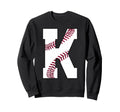 K Baseball Initial Personalized Sweatshirt - Aesthetic Graphic Unisex - T-Shirt, Sweatshirt, Hoodie