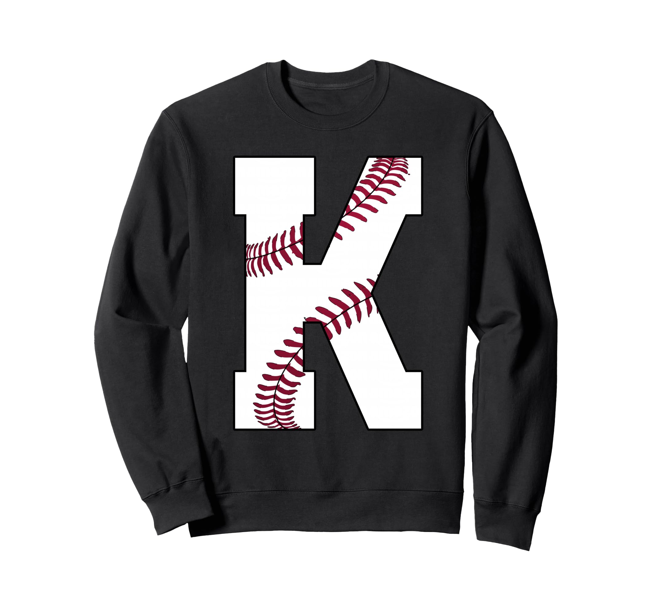 K Baseball Initial Personalized Sweatshirt - Aesthetic Graphic Unisex - T-Shirt, Sweatshirt, Hoodie