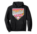 Baseball Mama Home Plate Ice Cream Drip Hoodie - Novelty Apparel Men Women - T-Shirt, Sweatshirt, Hoodie
