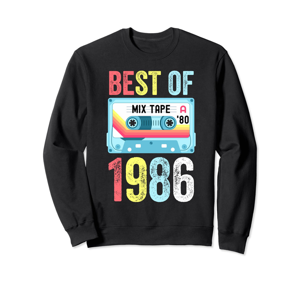 Best 1986 Cassette Tape Sweatshirt - Fun Novelty Design for Adults - T-Shirt, Sweatshirt, Hoodie