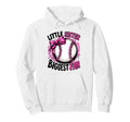 Little Sister Biggest Fan Baseball Softball Hoodie - Trendy Graphic Unisex - T-Shirt, Sweatshirt, Hoodie