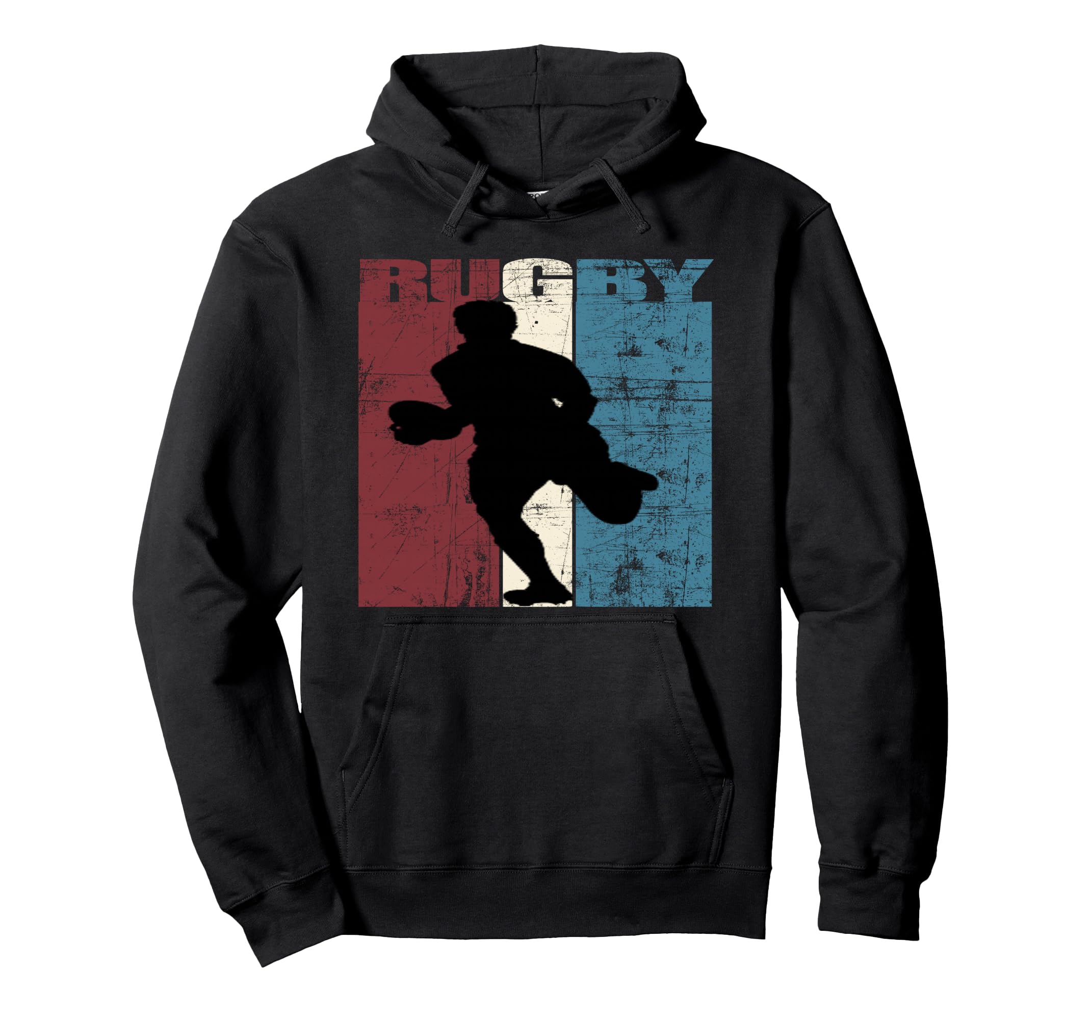 Rugby Rugby Player Distressed Hoodie - Novelty Apparel Unisex - T-Shirt, Sweatshirt, Hoodie