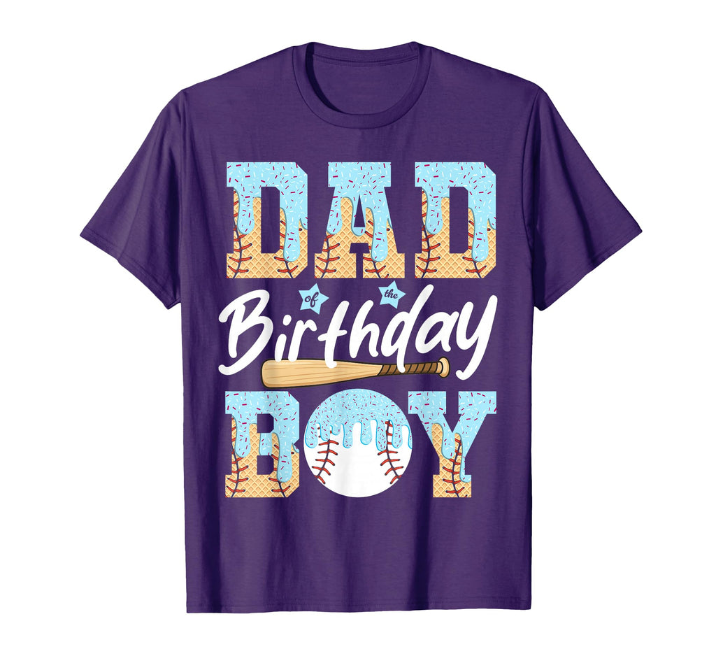 Baseball Ice Cream Drip Dad Birthday T-Shirt - Unique Graphic Men Women - T-Shirt, Sweatshirt, Hoodie