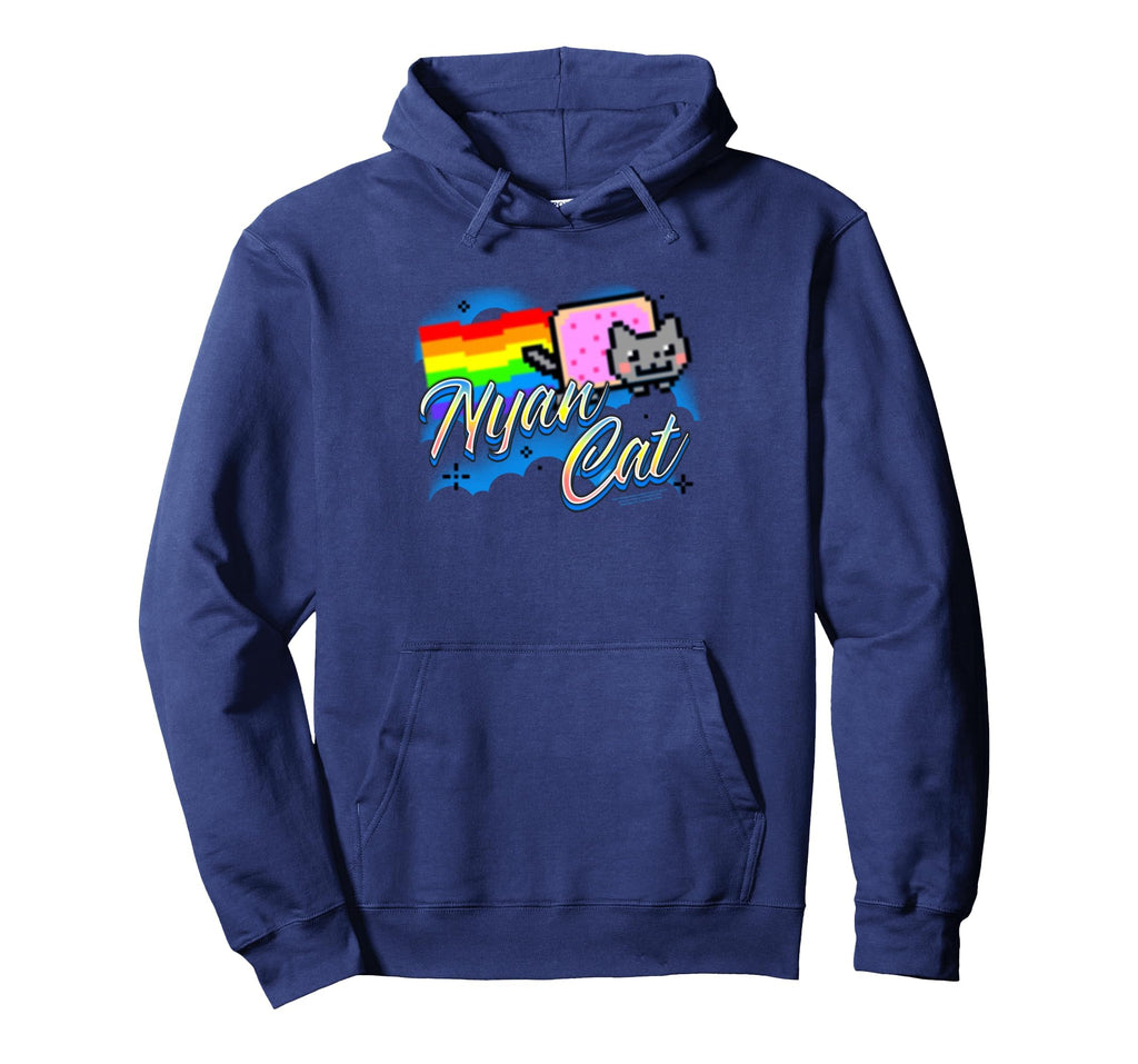 Nyan Cat Airbrush Rainbow Clouds Internet Hoodie - Streetwear Style Unisex - T-Shirt, Sweatshirt, Hoodie