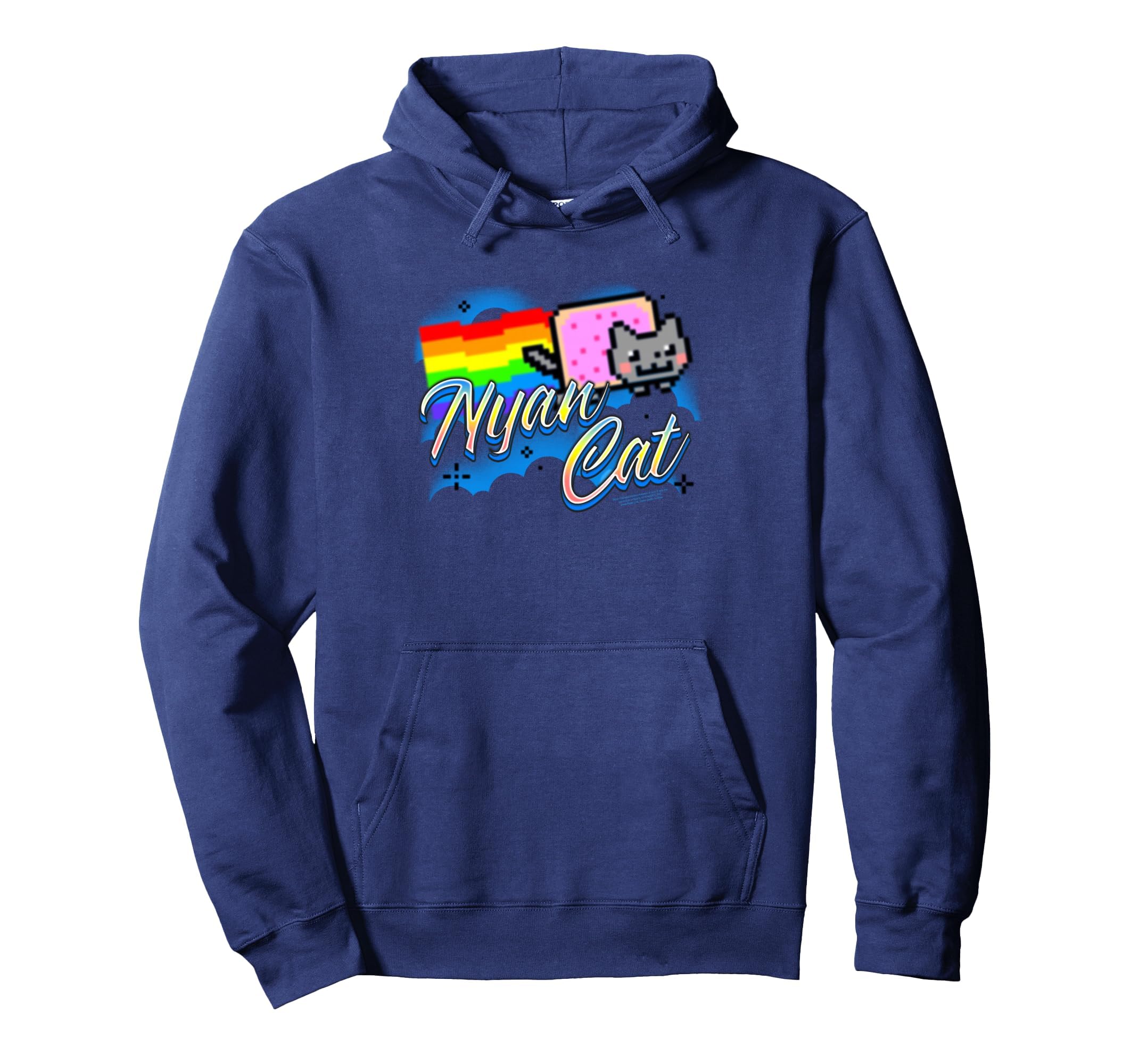 Nyan Cat Airbrush Rainbow Clouds Internet Hoodie - Streetwear Style Unisex - T-Shirt, Sweatshirt, Hoodie