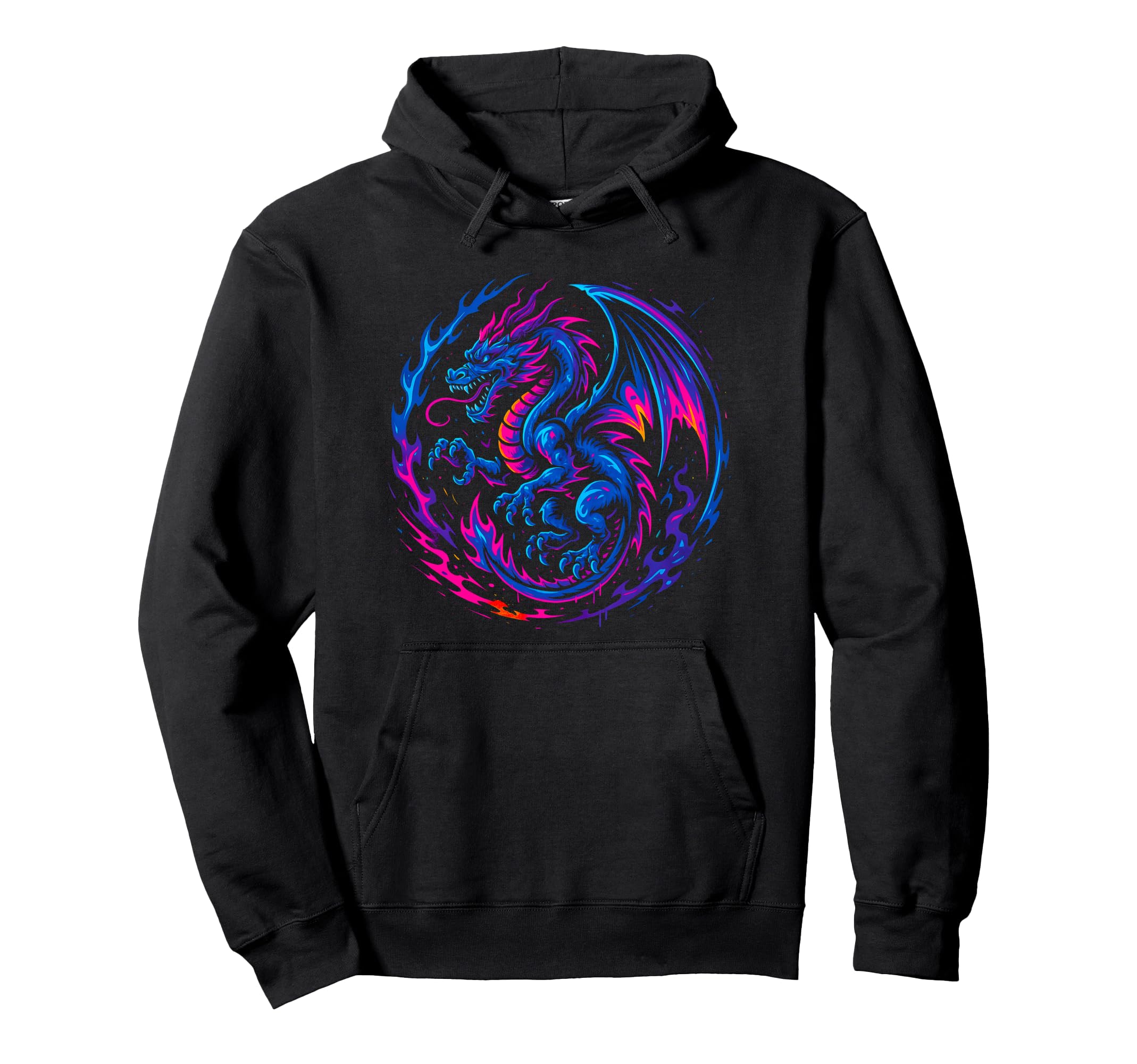 Dragon Heavy Metal Vaporwave Y2K 90S Hoodie - Graphic Print for Adults - T-Shirt, Sweatshirt, Hoodie