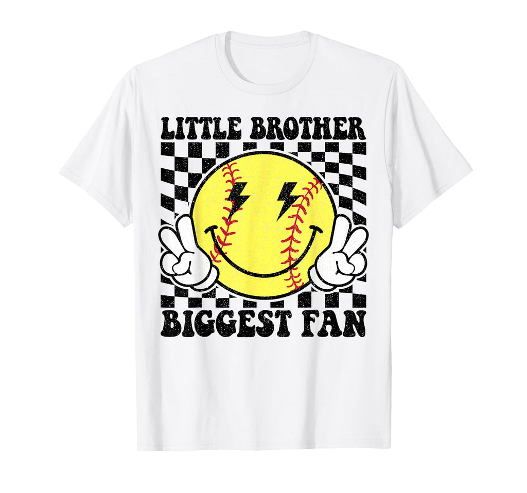 Little Brother Biggest Fan Softball T-Shirt - Custom Art Print for Adults - T-Shirt, Sweatshirt, Hoodie