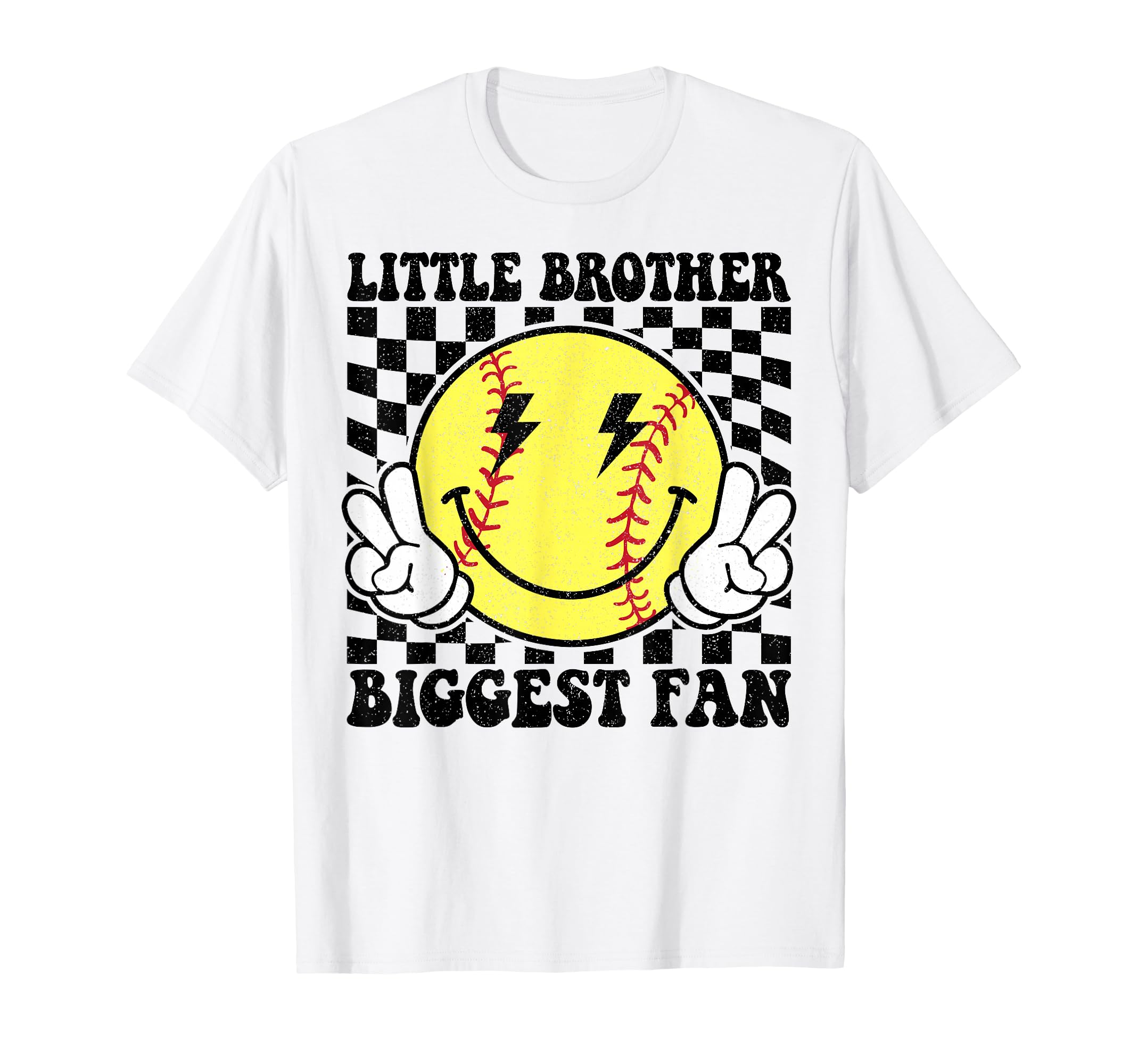 Little Brother Biggest Fan Softball T-Shirt - Custom Art Print for Adults - T-Shirt, Sweatshirt, Hoodie