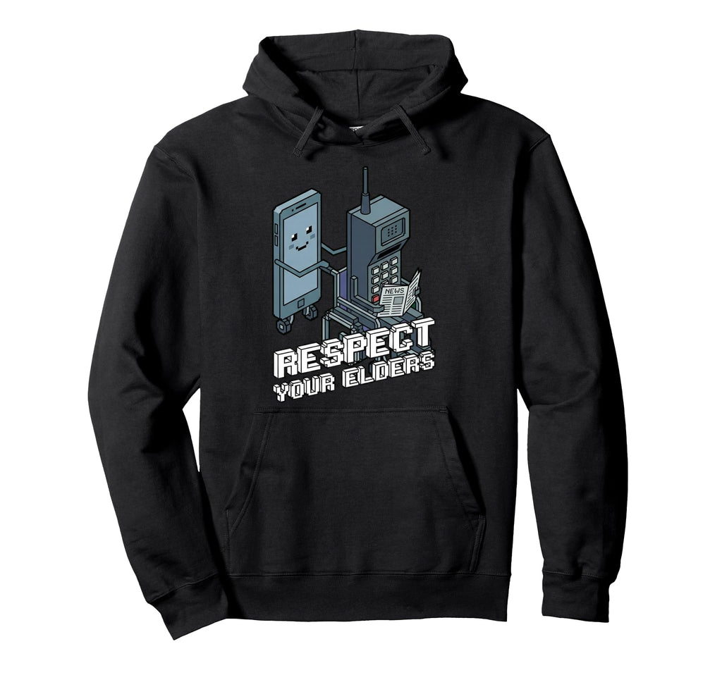 Respect Your Elders 80S Gaming Hoodie - Fun Novelty Design Unisex - T-Shirt, Sweatshirt, Hoodie