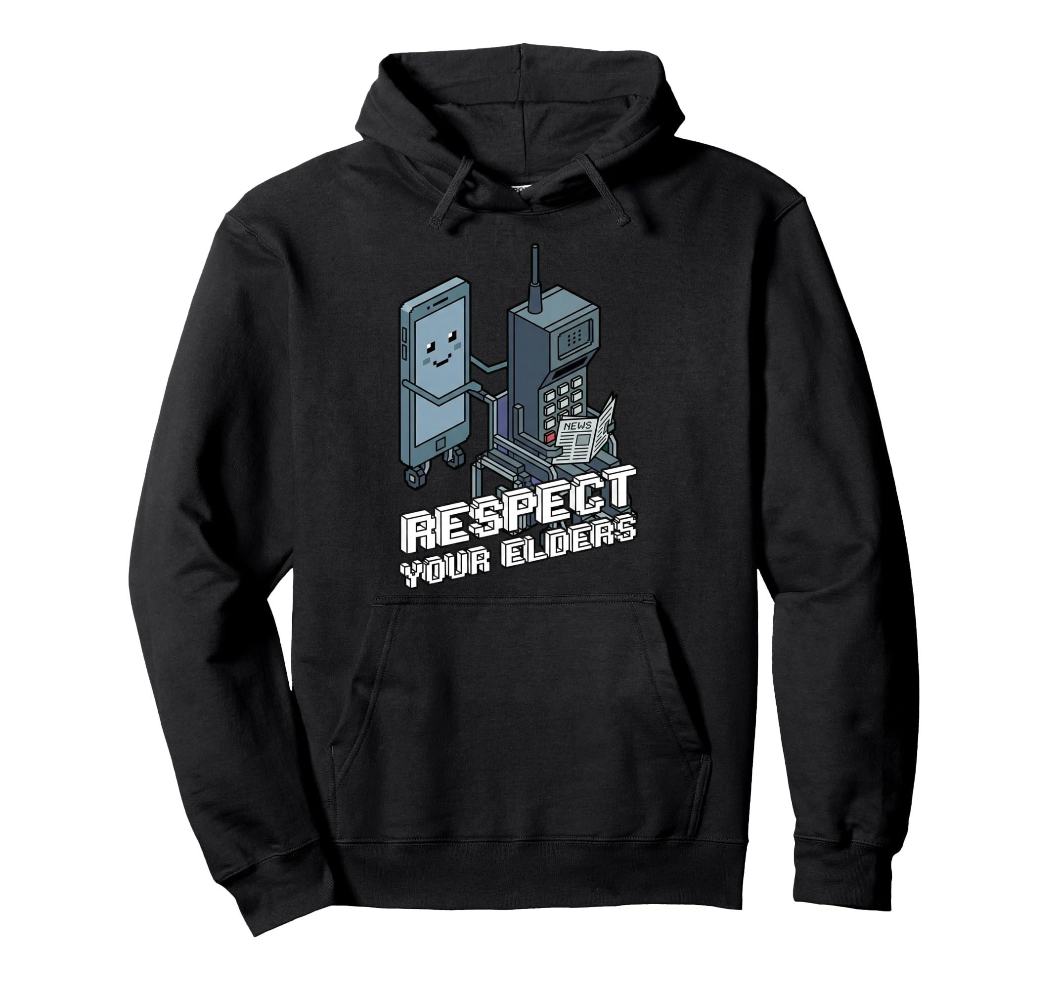 Respect Your Elders 80S Gaming Hoodie - Fun Novelty Design Unisex - T-Shirt, Sweatshirt, Hoodie