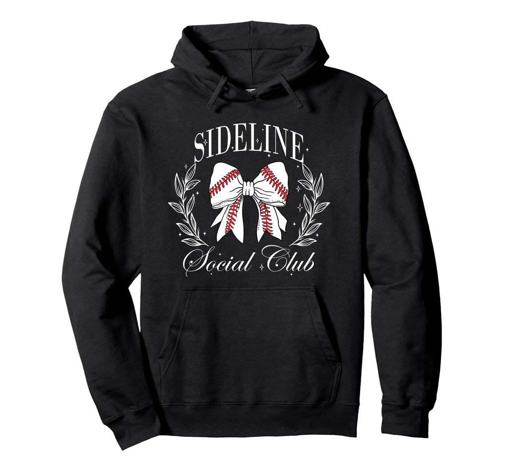 Sideline Social Club Baseball Mom Hoodie - Fun Novelty Design Men Women - T-Shirt, Sweatshirt, Hoodie
