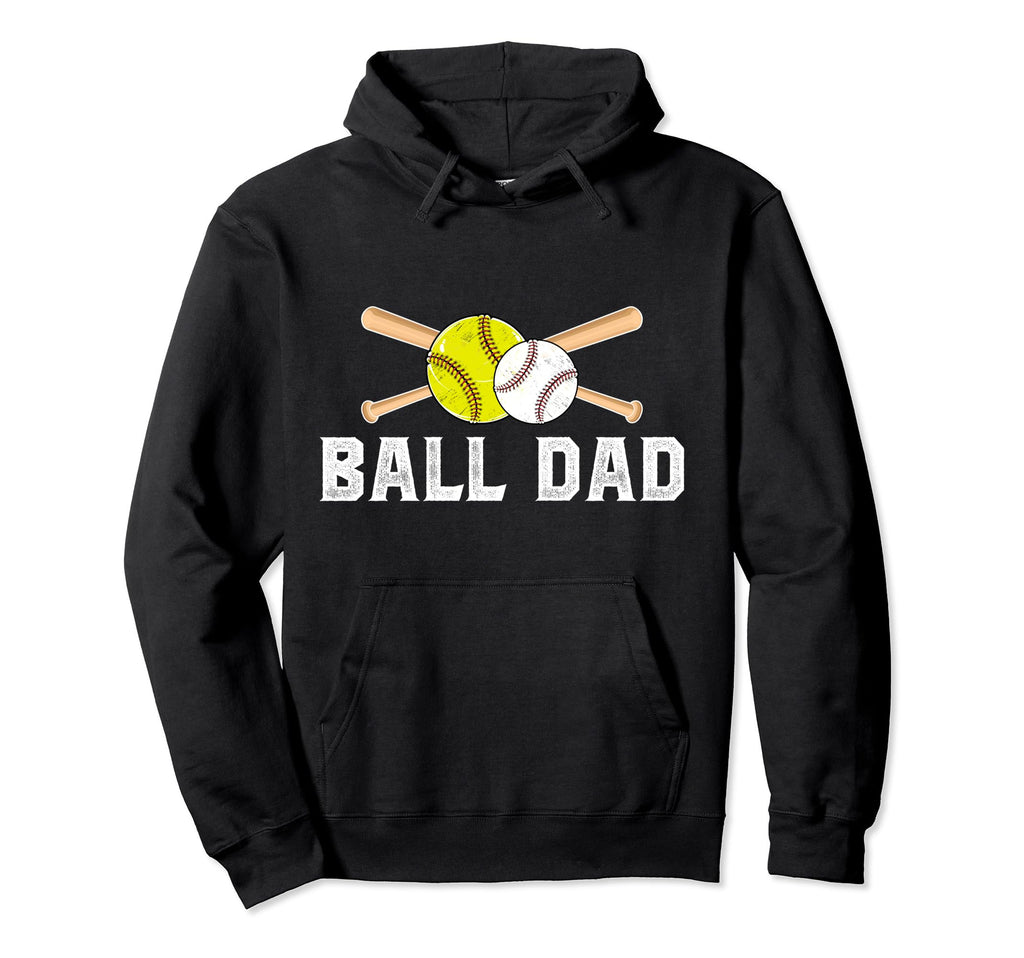 Ball Dad Softball Baseball Dad Ballers Hoodie - Minimalist Print for Adults - T-Shirt, Sweatshirt, Hoodie