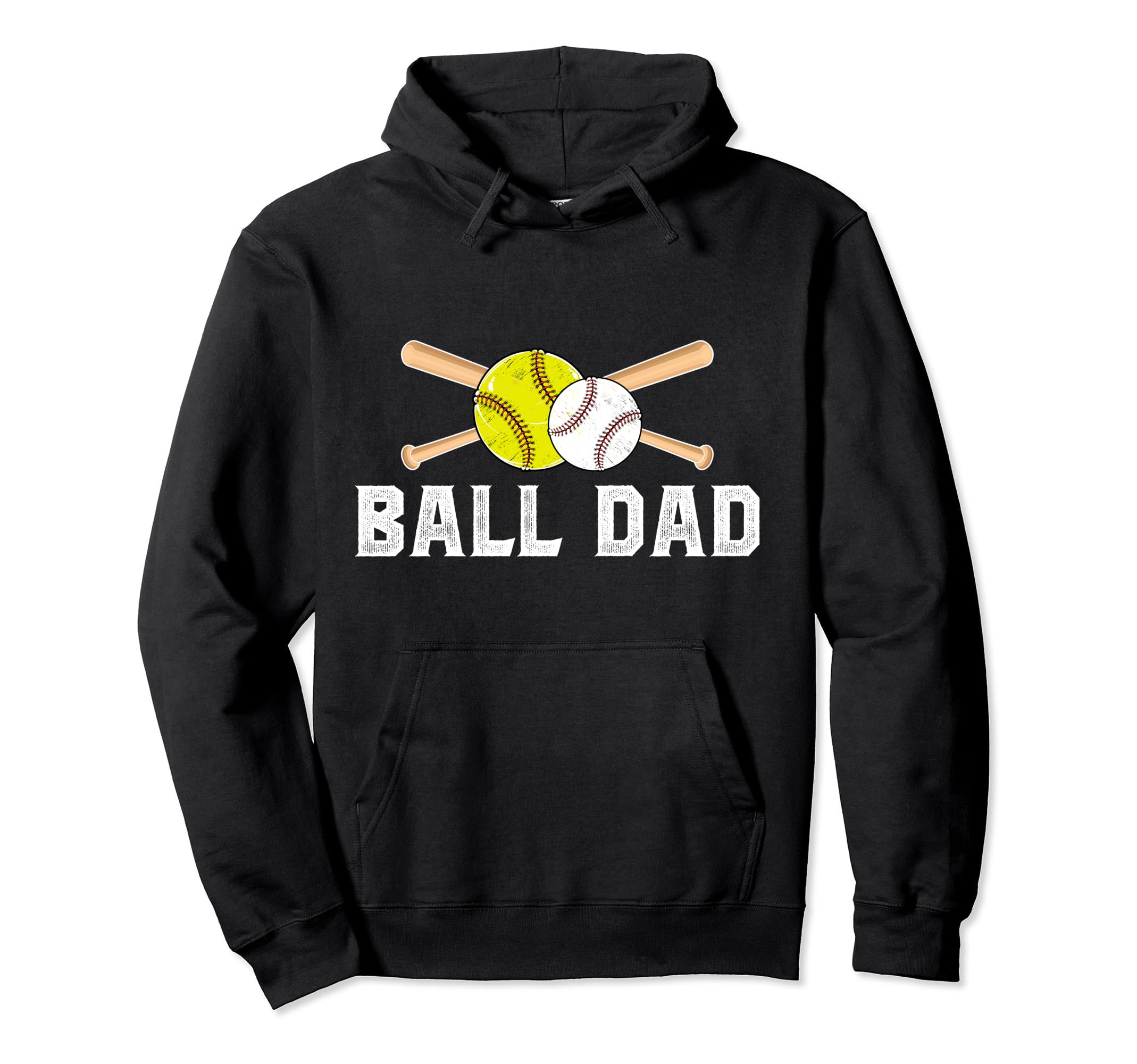 Ball Dad Softball Baseball Dad Ballers Hoodie - Minimalist Print for Adults - T-Shirt, Sweatshirt, Hoodie