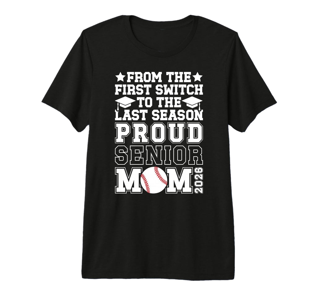 Proud Baseball Senior Mom 2026 T-Shirt - Novelty Apparel for Adults - T-Shirt, Sweatshirt, Hoodie