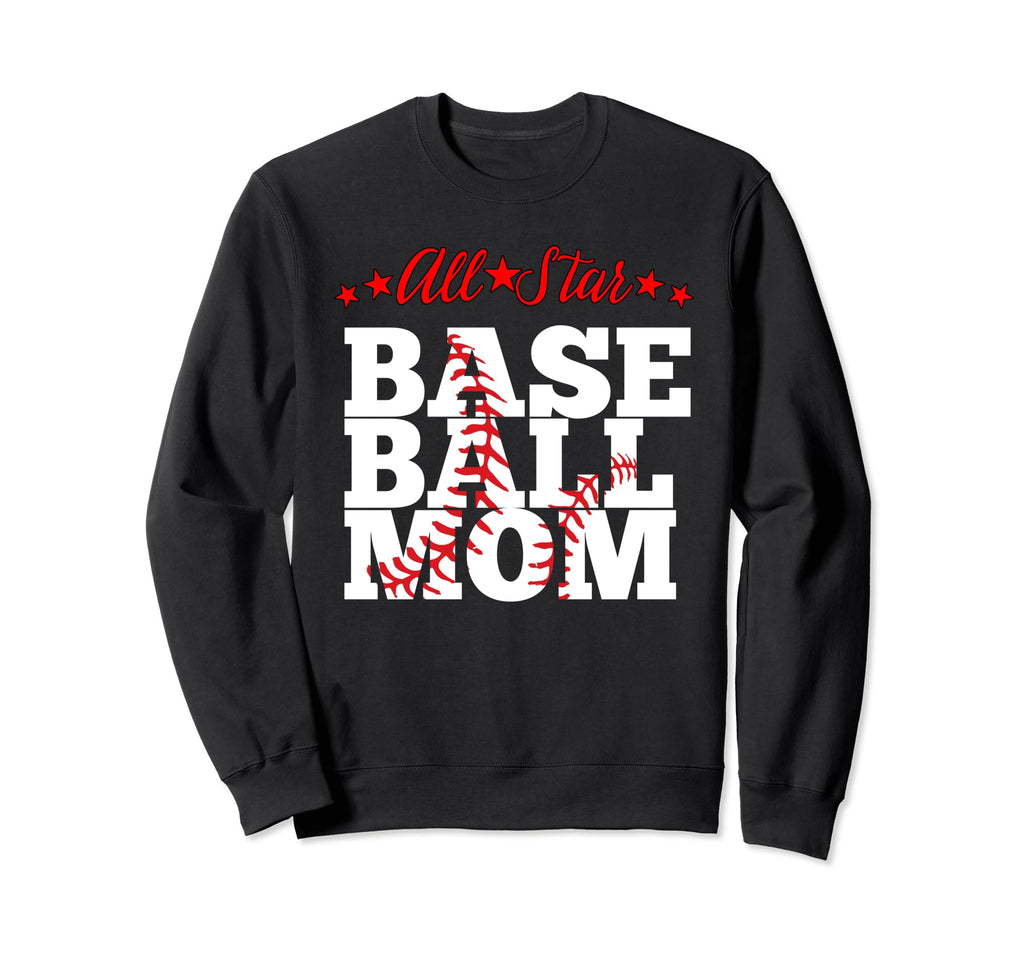 All Star Baseball Mom Sweatshirt - Aesthetic Graphic for Adults - T-Shirt, Sweatshirt, Hoodie