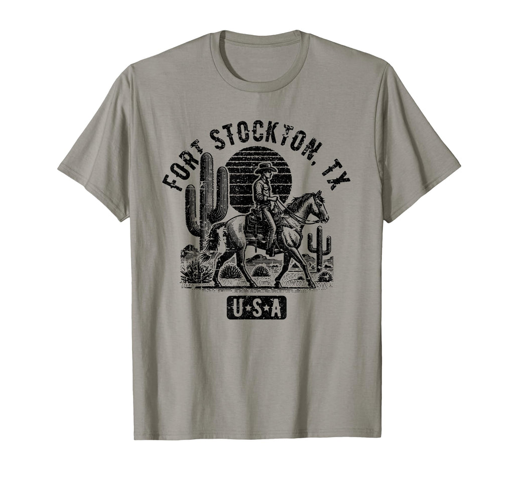 Fort Stockton Tx Usa Cowboy Horse T-Shirt - Graphic Print for Adults - T-Shirt, Sweatshirt, Hoodie