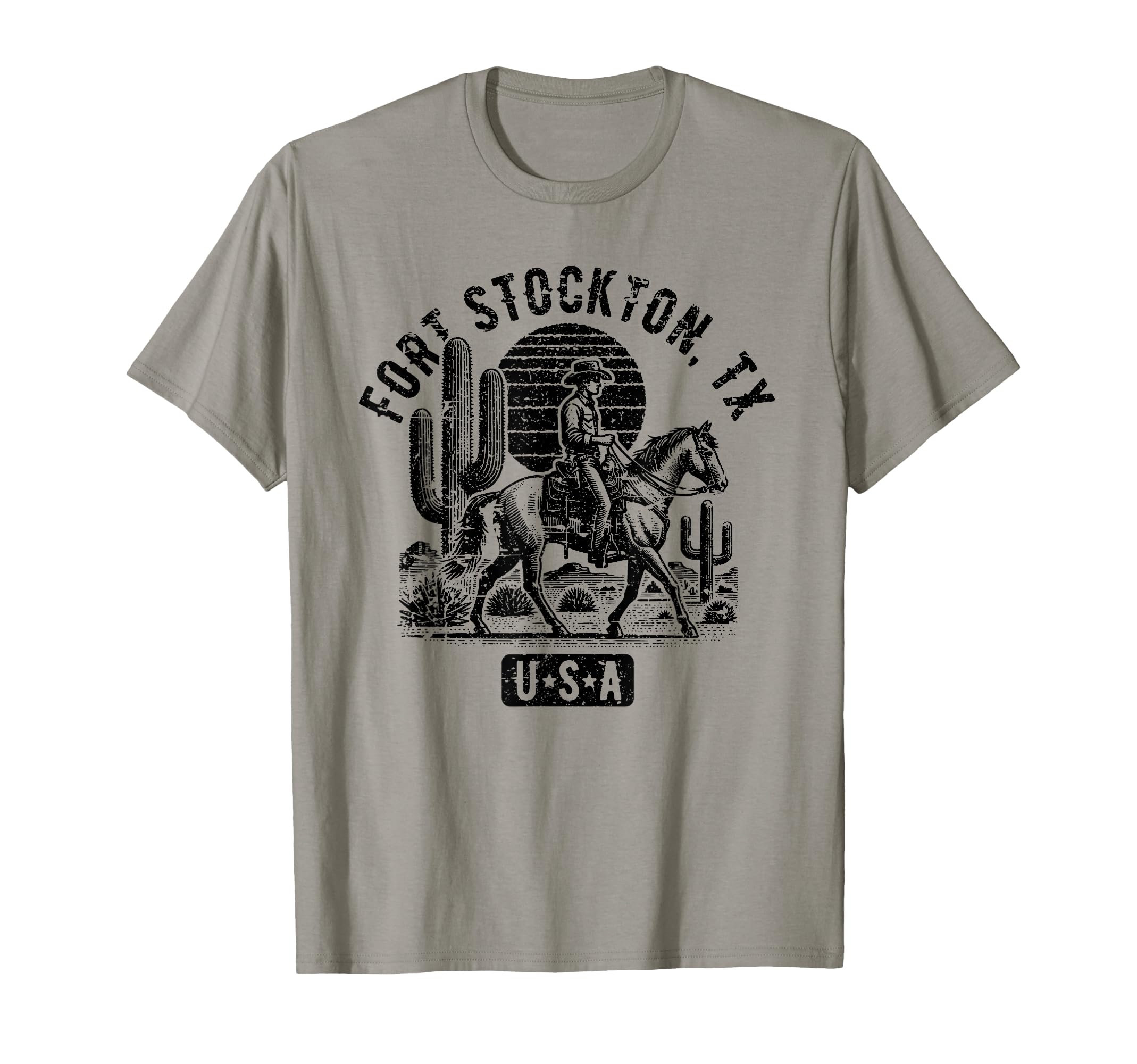 Fort Stockton Tx Usa Cowboy Horse T-Shirt - Graphic Print for Adults - T-Shirt, Sweatshirt, Hoodie