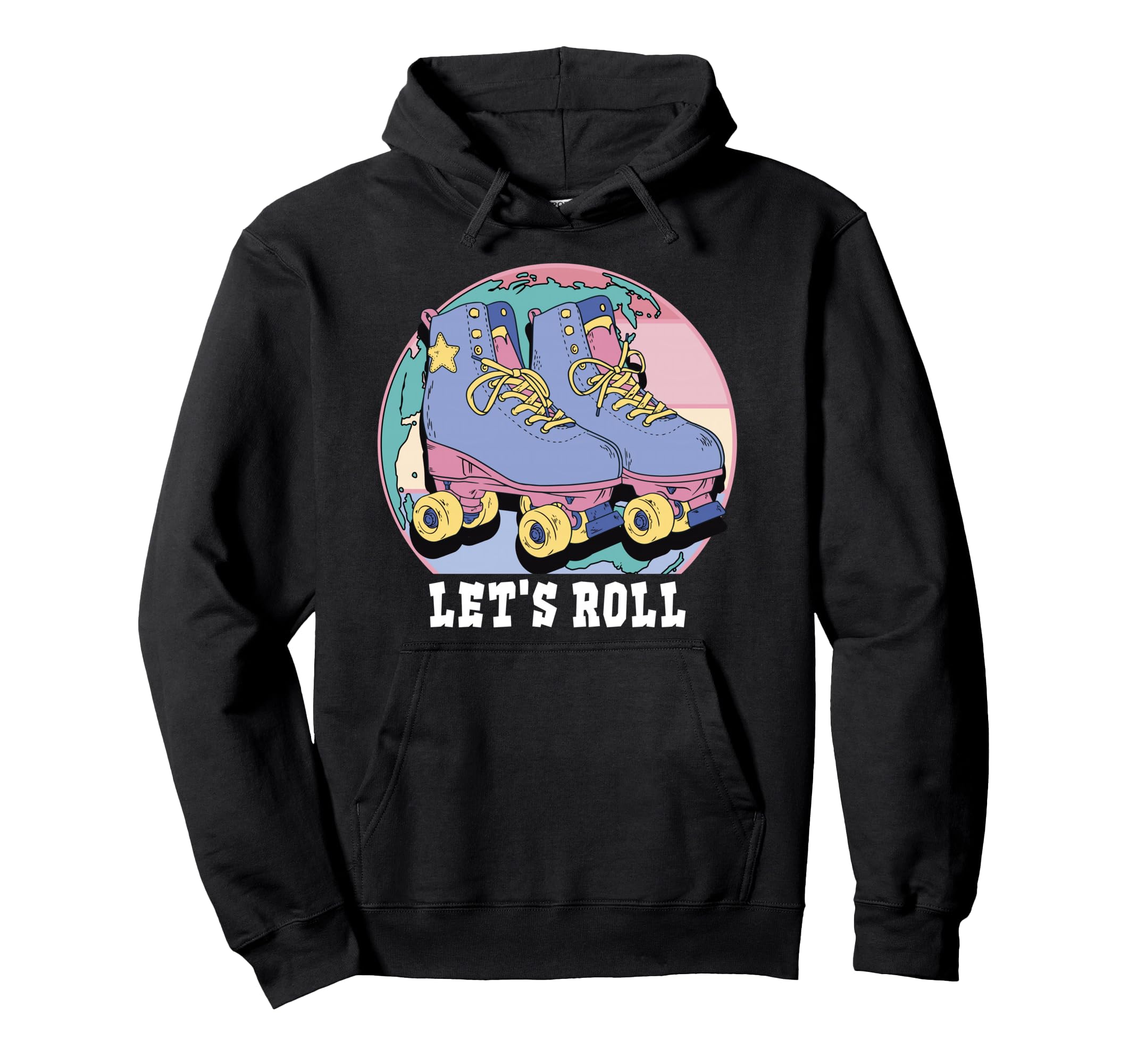 Lets Roll Roller Skates Hoodie - Graphic Print for Adults - T-Shirt, Sweatshirt, Hoodie