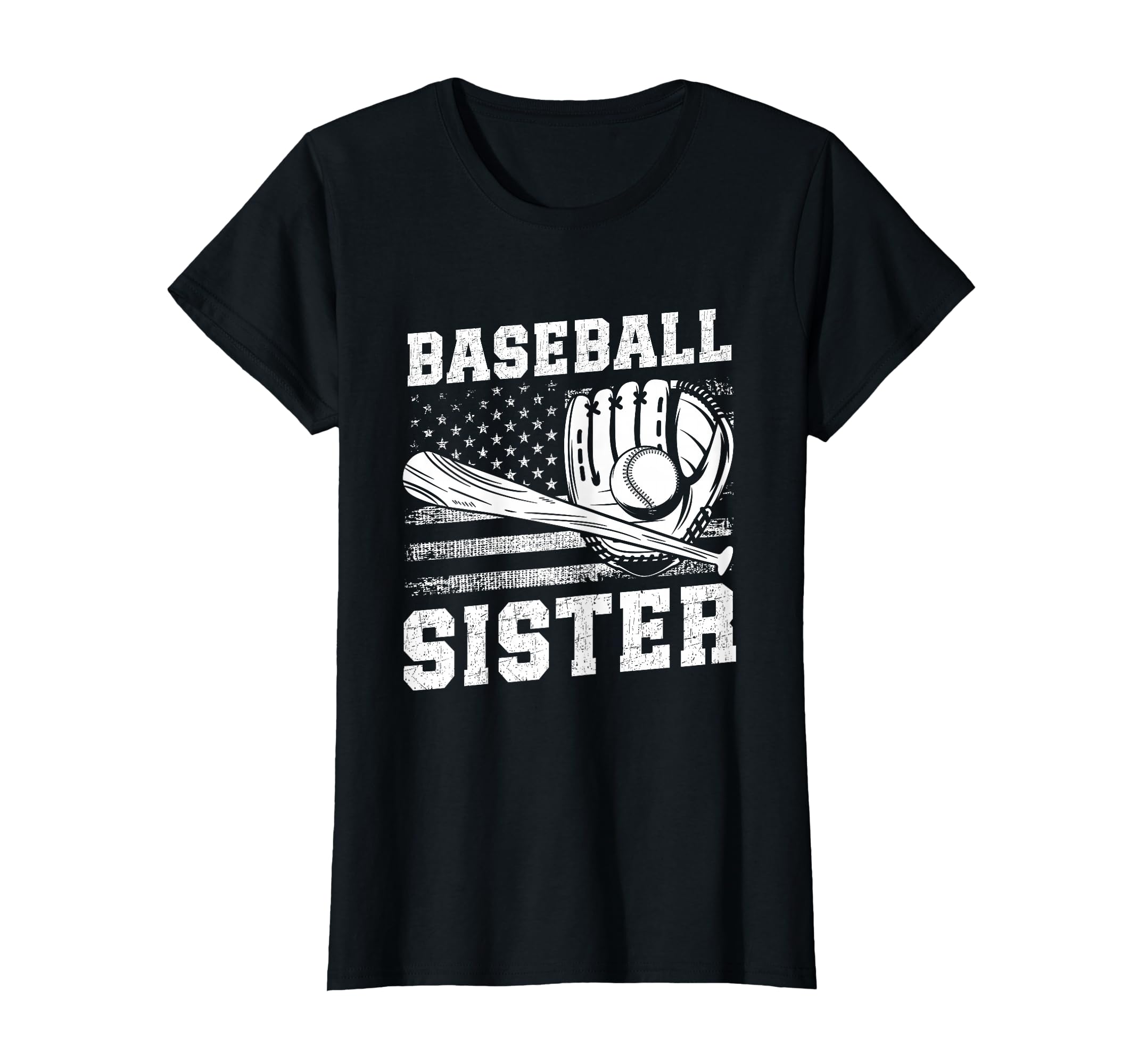 Baseball Sister Usa Flag T-Shirt - Aesthetic Graphic for Adults - T-Shirt, Sweatshirt, Hoodie