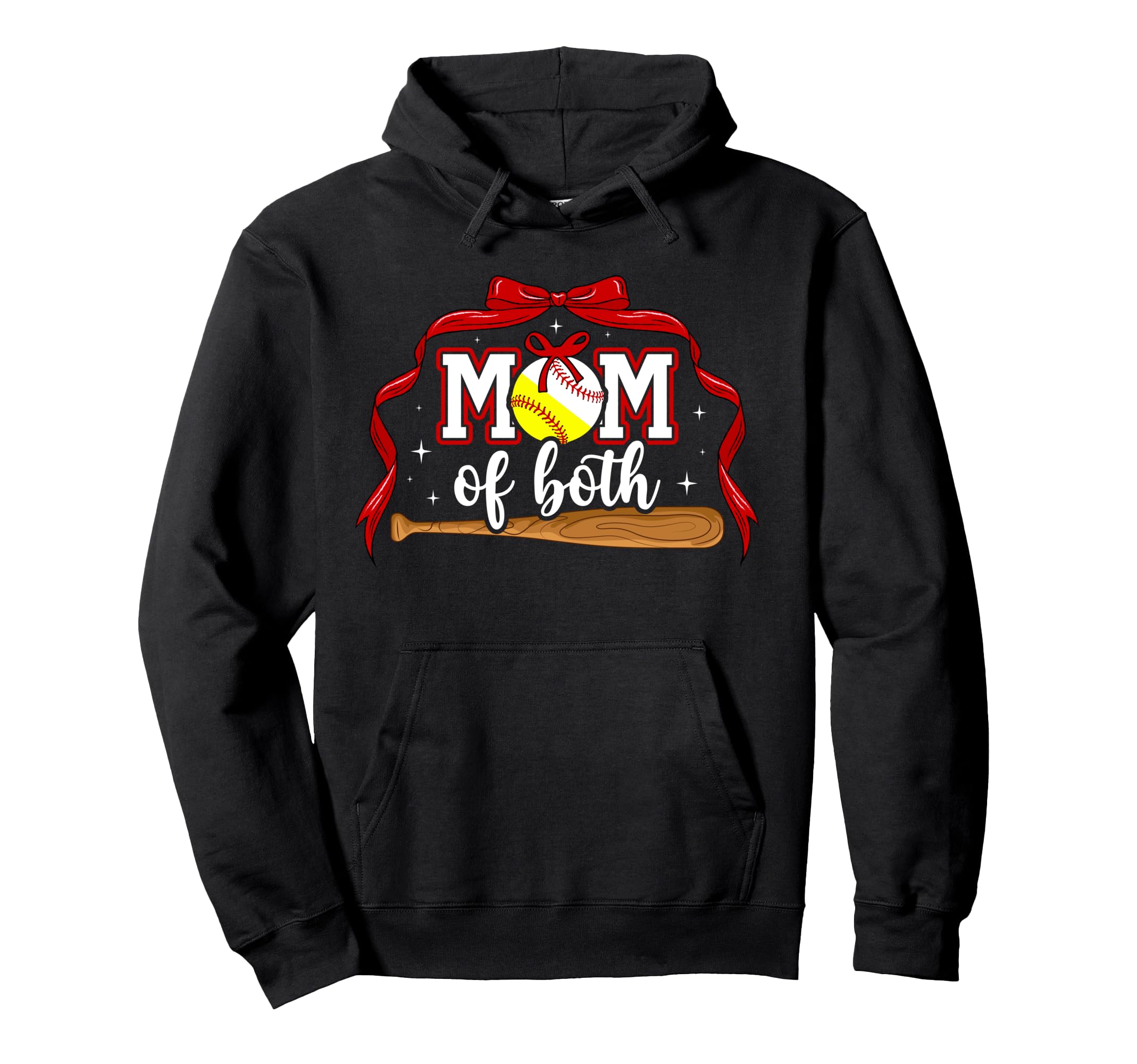 Mom Both Coquette Baseball Softball Mom Hoodie - Unique Graphic Unisex - T-Shirt, Sweatshirt, Hoodie