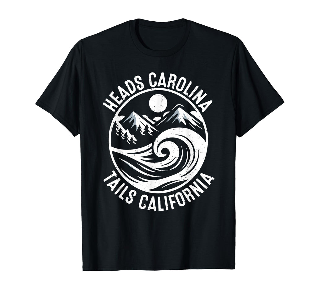 Heads Carolina Tail California T-Shirt - Trendy Graphic Unisex - T-Shirt, Sweatshirt, Hoodie