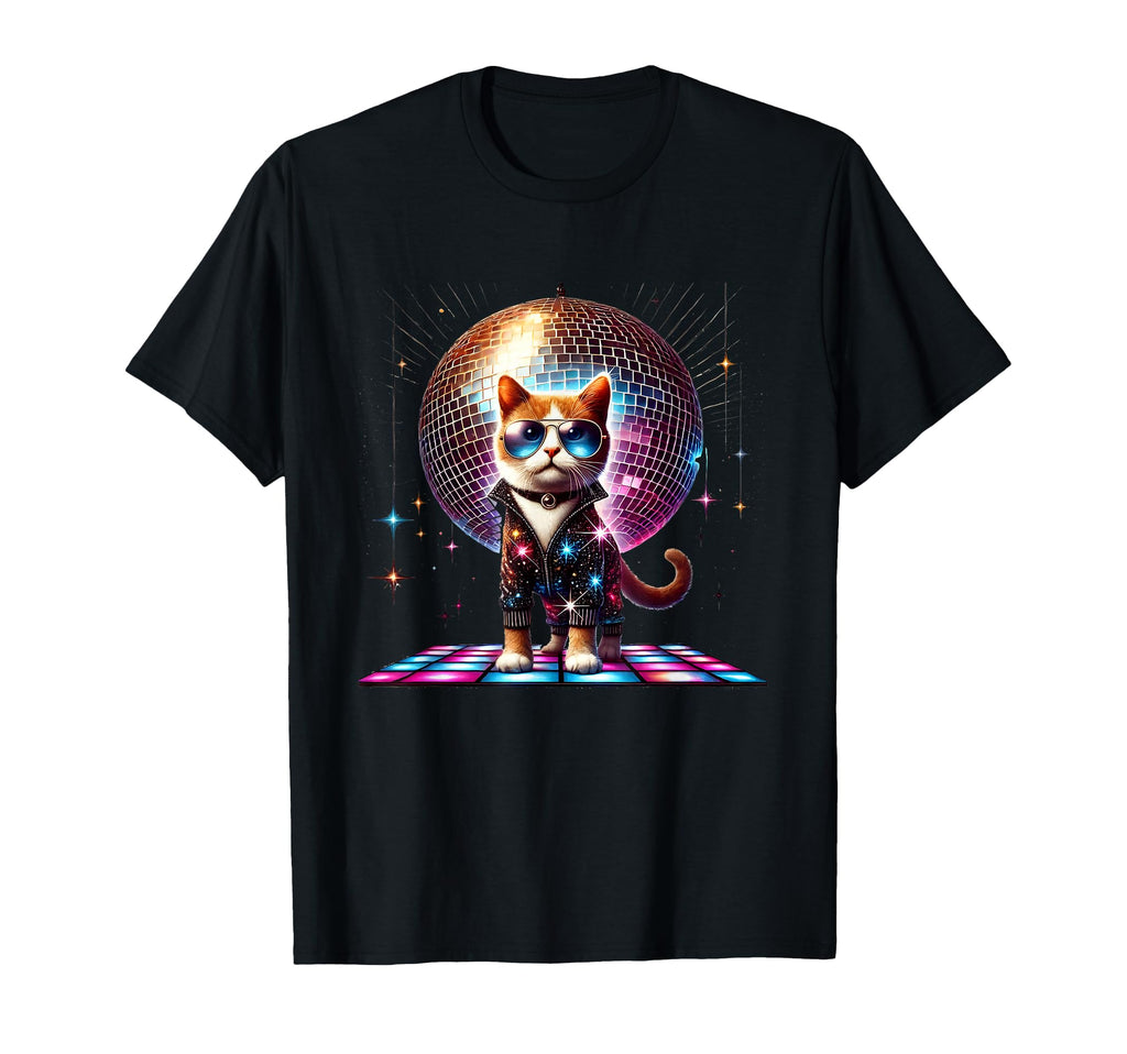 Dancing Cat Disco Ball Kitten Kitty T-Shirt - Casual Everyday Wear Unisex - T-Shirt, Sweatshirt, Hoodie