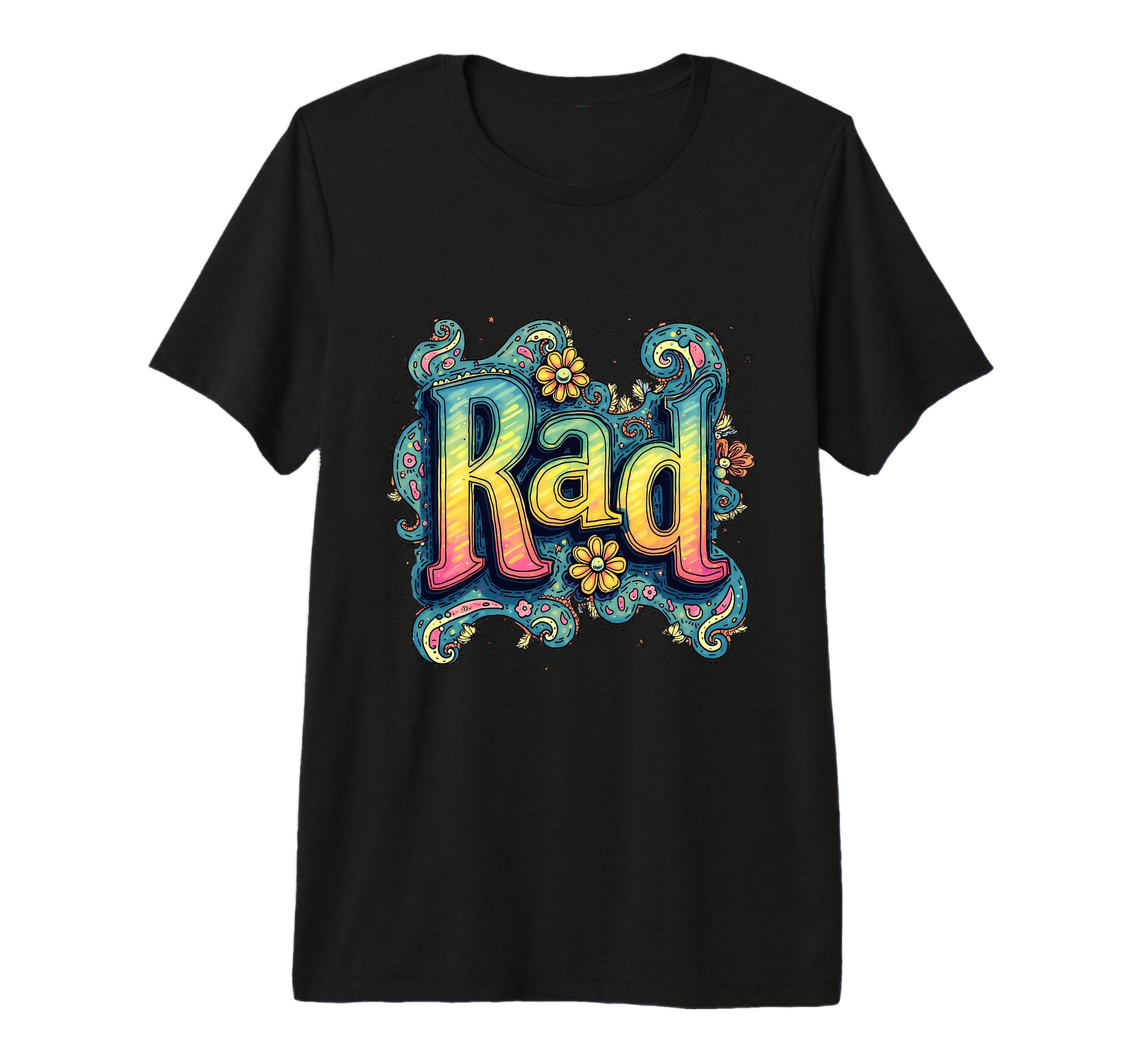Rad Typography 70S Groovy Aesthetic Tri T-Shirt - Minimalist Print Unisex - T-Shirt, Sweatshirt, Hoodie
