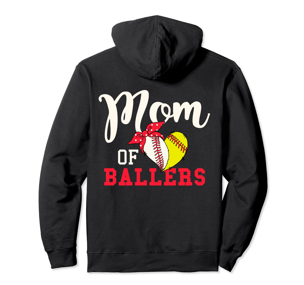 Mom Ballers Baseball Mom Softball Mom Hoodie - Aesthetic Graphic Unisex - T-Shirt, Sweatshirt, Hoodie
