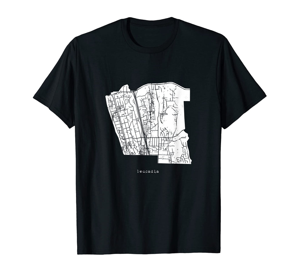 Leucadia Map Distressed T-Shirt - Trendy Graphic for Adults - T-Shirt, Sweatshirt, Hoodie