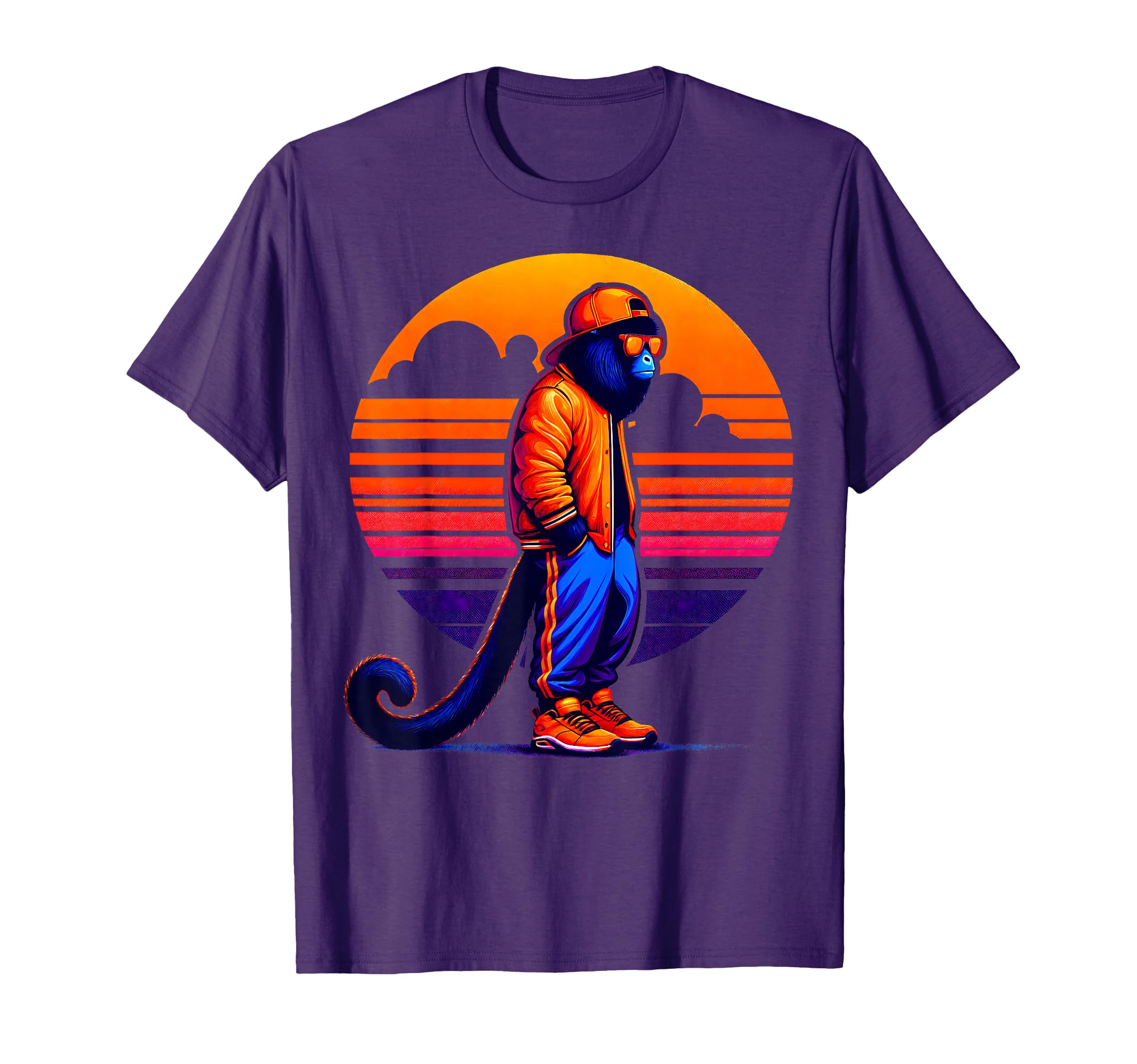 Howler Monkey Modern Urban Sunset Art T-Shirt - Novelty Apparel Men Women - T-Shirt, Sweatshirt, Hoodie
