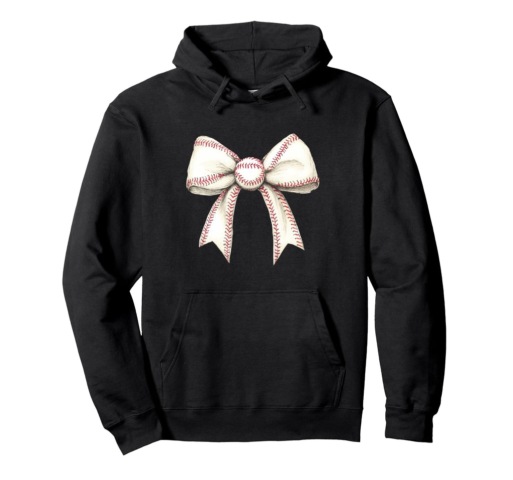 Baseball Coquette Bow Baseball Mom Hoodie - Fun Novelty Design for Adults - T-Shirt, Sweatshirt, Hoodie