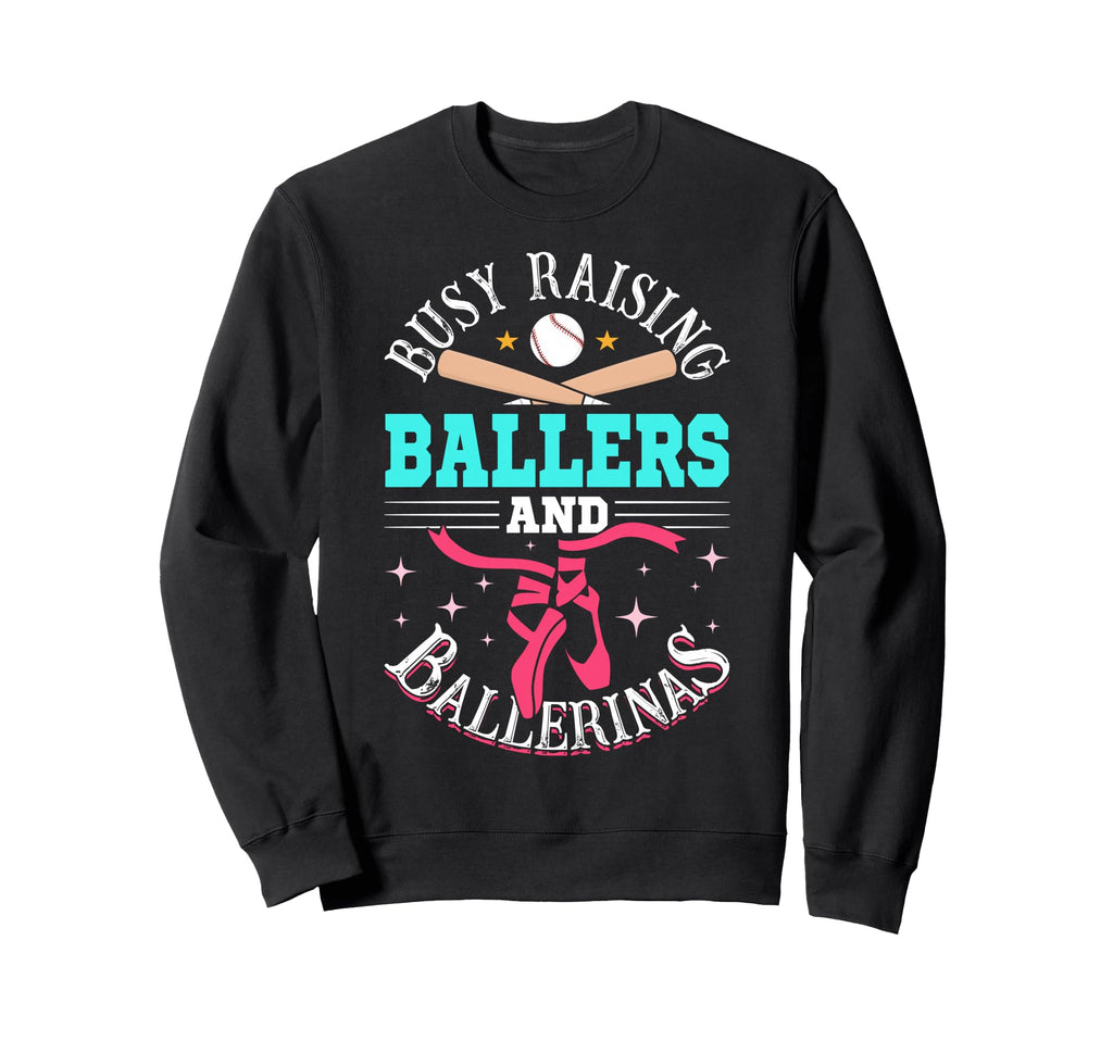 Baseball Dance Mom Busy Raising Sweatshirt - Aesthetic Graphic for Adults - T-Shirt, Sweatshirt, Hoodie