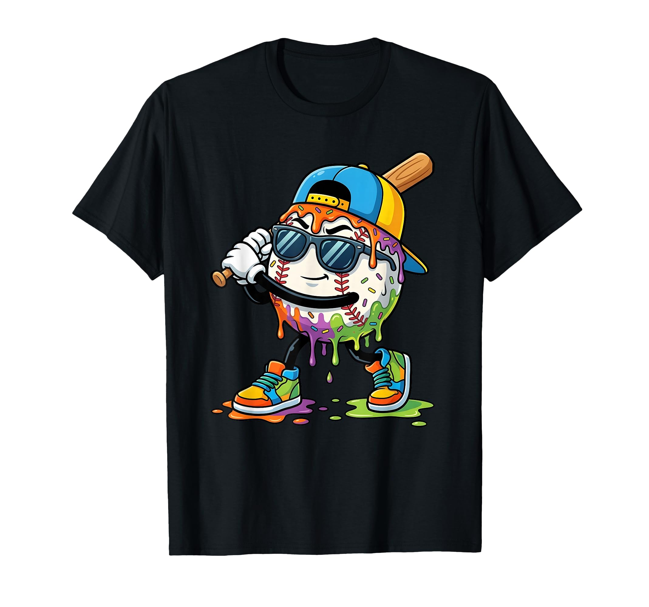 Baseball Drip Ice Cream Drip T-Shirt - Custom Art Print for Adults - T-Shirt, Sweatshirt, Hoodie
