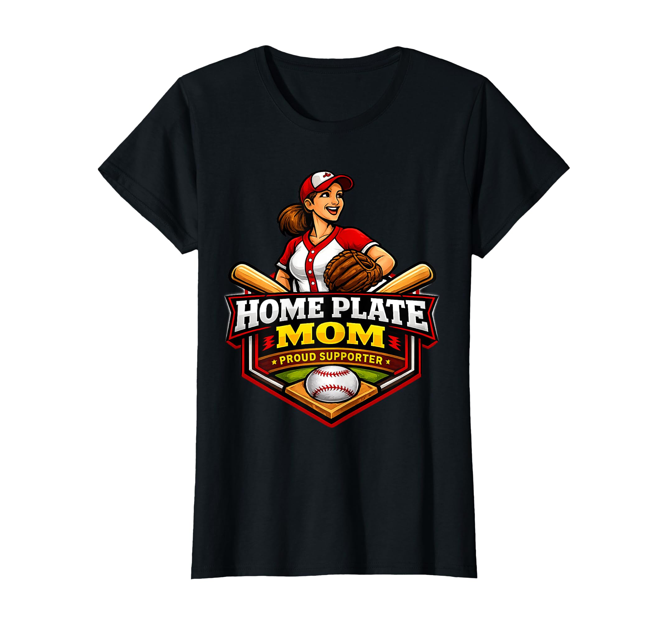 Home Plate Baseball Mom Game Day T-Shirt - Unique Graphic Unisex - T-Shirt, Sweatshirt, Hoodie