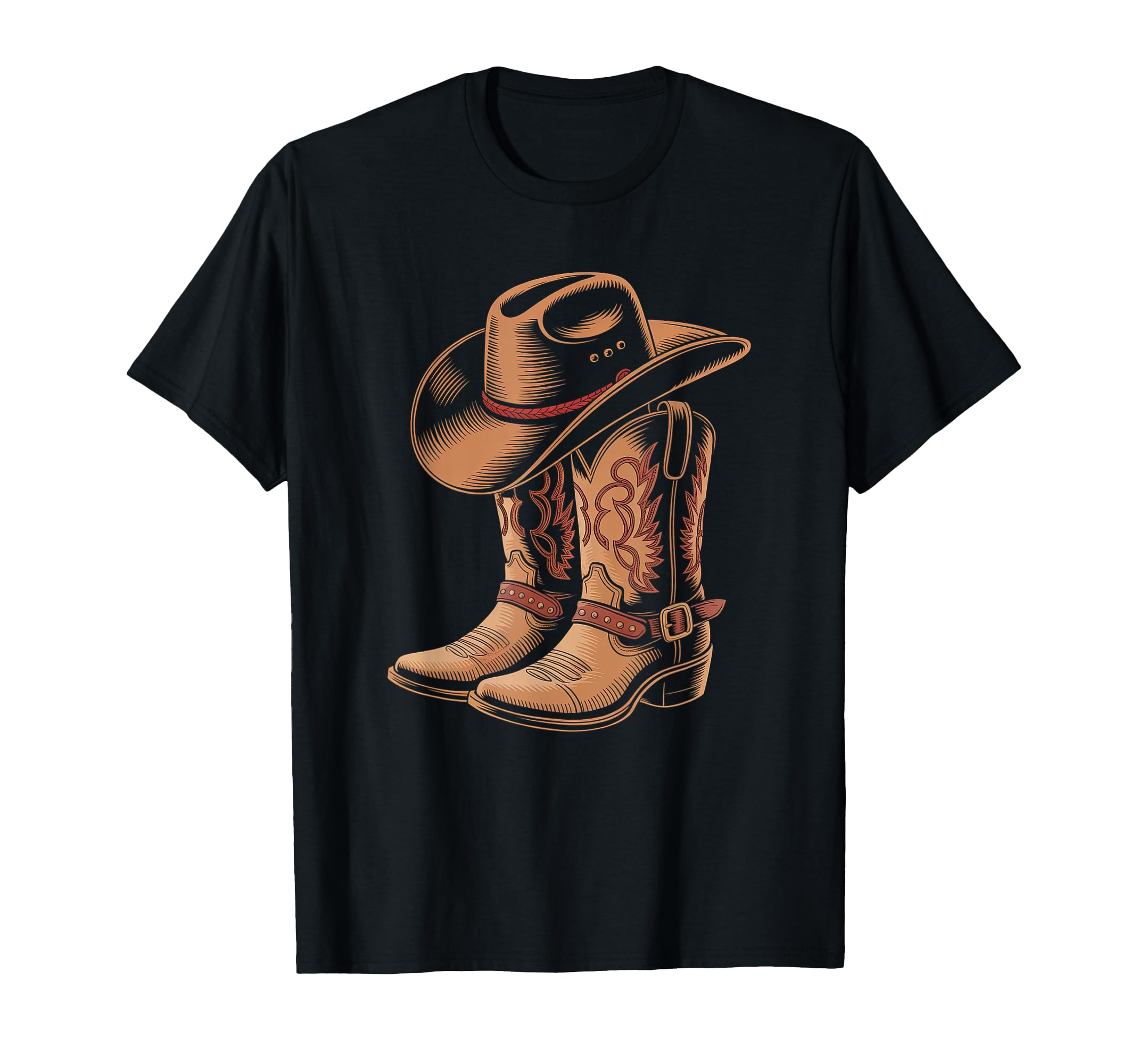 Cowboy Boots Western Country Cowgirl T-Shirt - Custom Art Print Unisex - T-Shirt, Sweatshirt, Hoodie