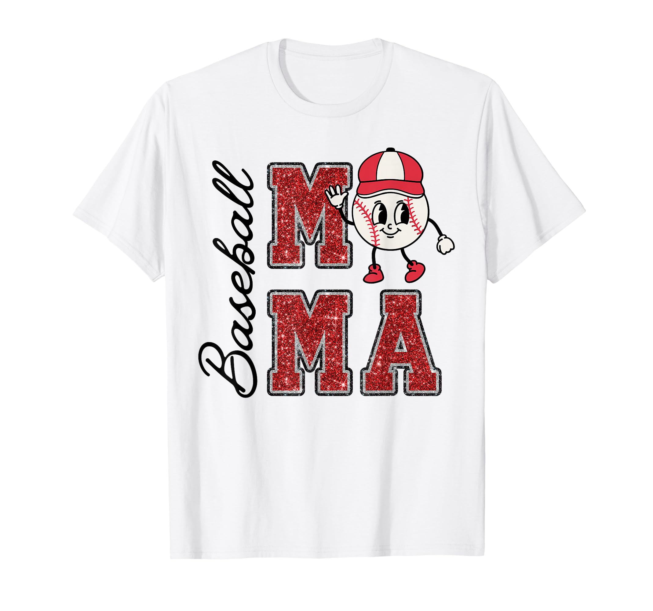 Baseball Mama Womens Baseball Mom T-Shirt - Novelty Apparel for Adults - T-Shirt, Sweatshirt, Hoodie