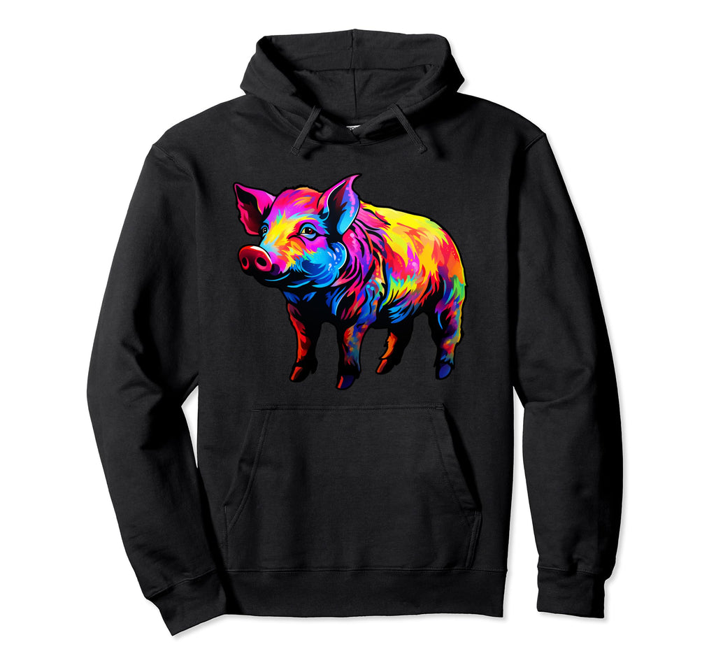 Funny Pig Tie Dye 60S 70S Hippie Hoodie - Unique Graphic Men Women - T-Shirt, Sweatshirt, Hoodie