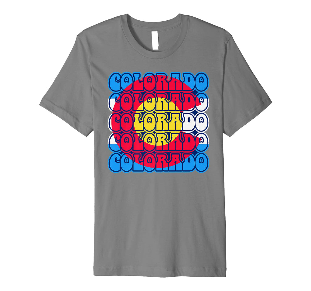 Colorado Flag Typography 70S State T-Shirt - Unique Graphic for Adults - T-Shirt, Sweatshirt, Hoodie
