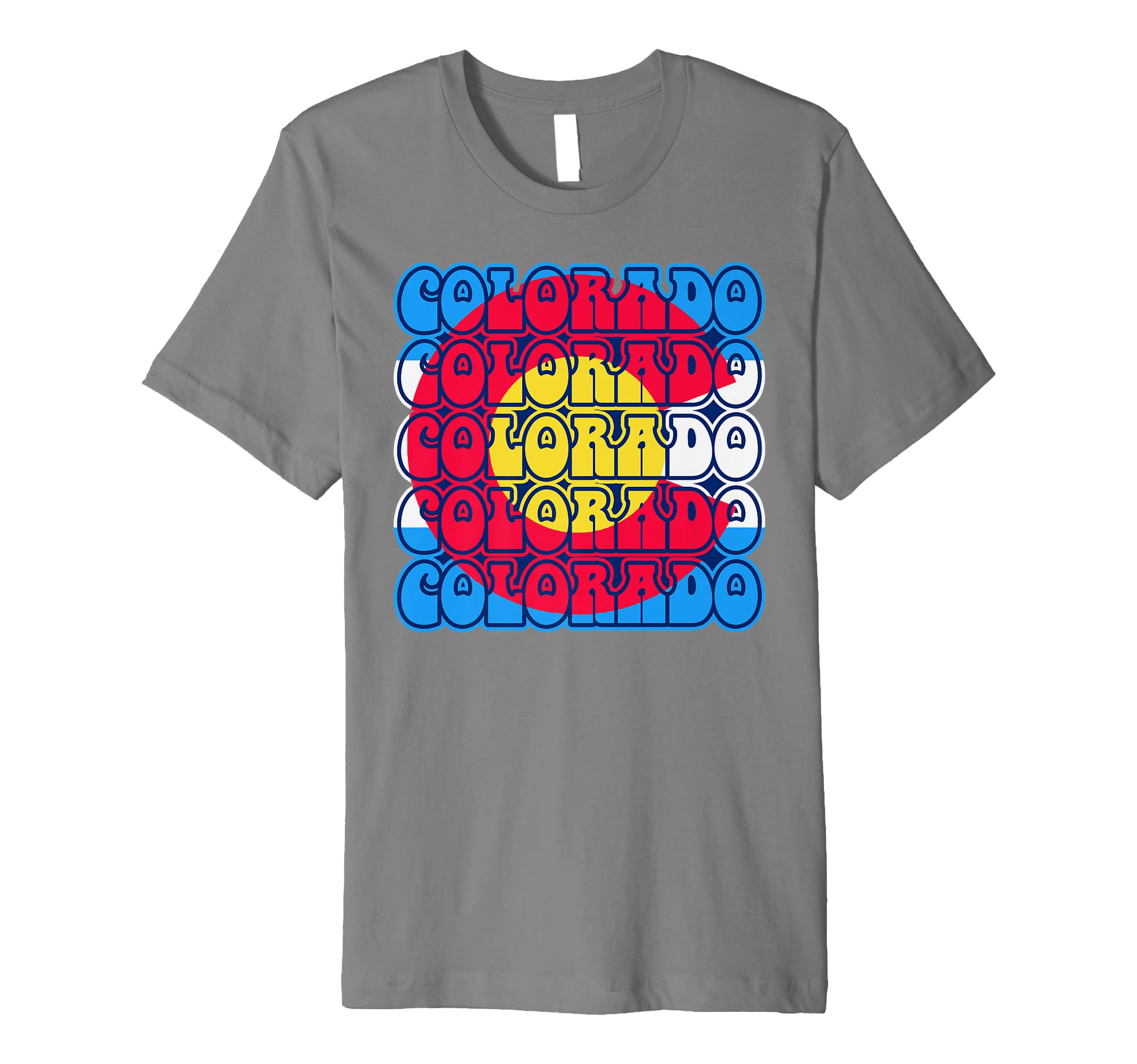 Colorado Flag Typography 70S State T-Shirt - Unique Graphic for Adults - T-Shirt, Sweatshirt, Hoodie