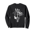 Gothic Cross Moth Grunge Sweatshirt - Fun Novelty Design for Adults - T-Shirt, Sweatshirt, Hoodie