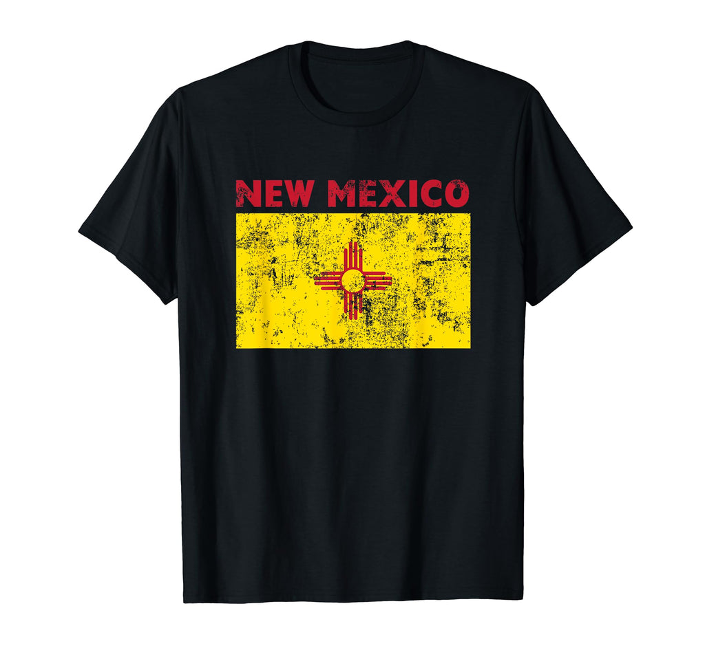New Mexico State Flag Distressed T-Shirt - Graphic Print Unisex - T-Shirt, Sweatshirt, Hoodie