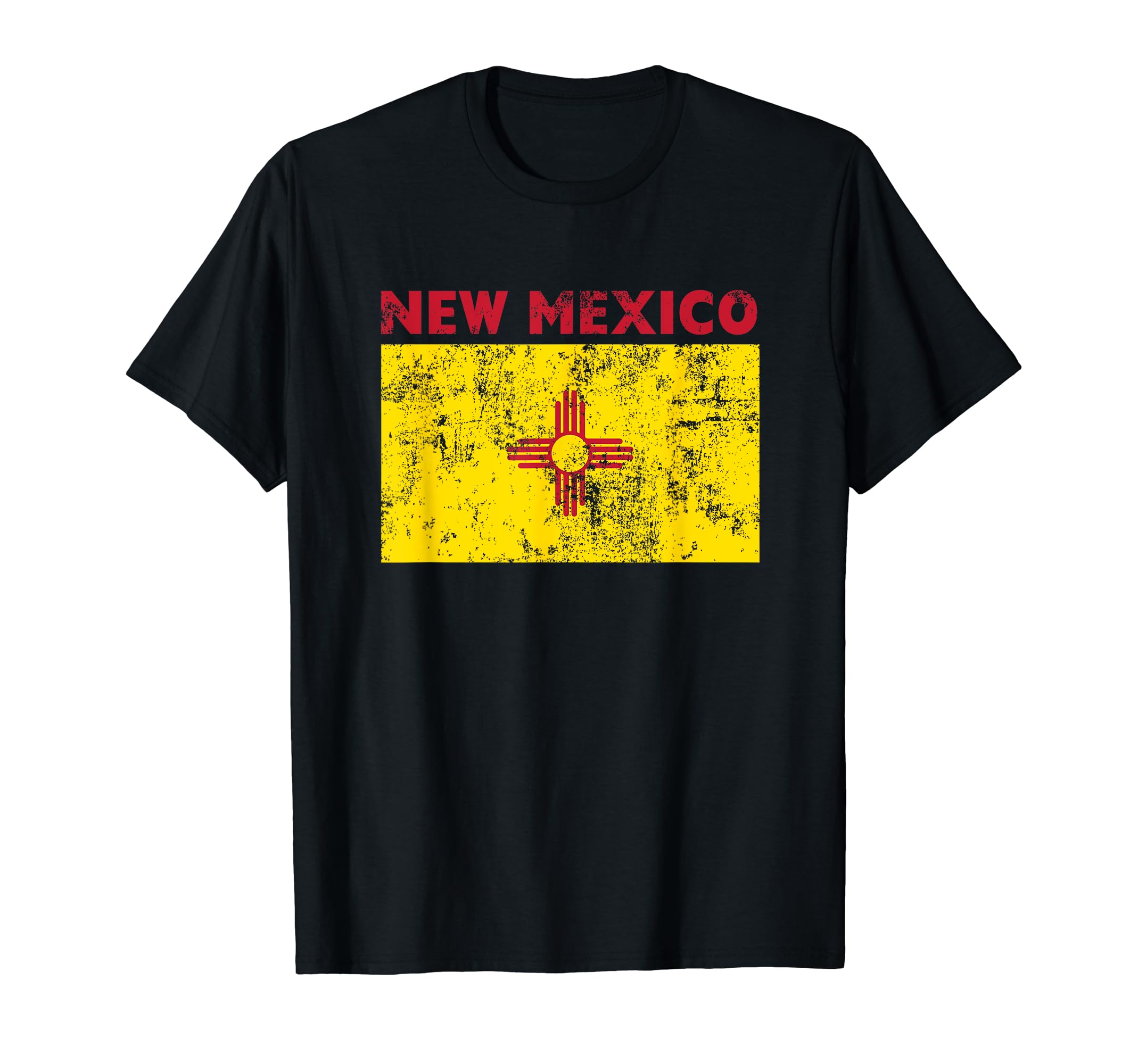 New Mexico State Flag Distressed T-Shirt - Graphic Print Unisex - T-Shirt, Sweatshirt, Hoodie