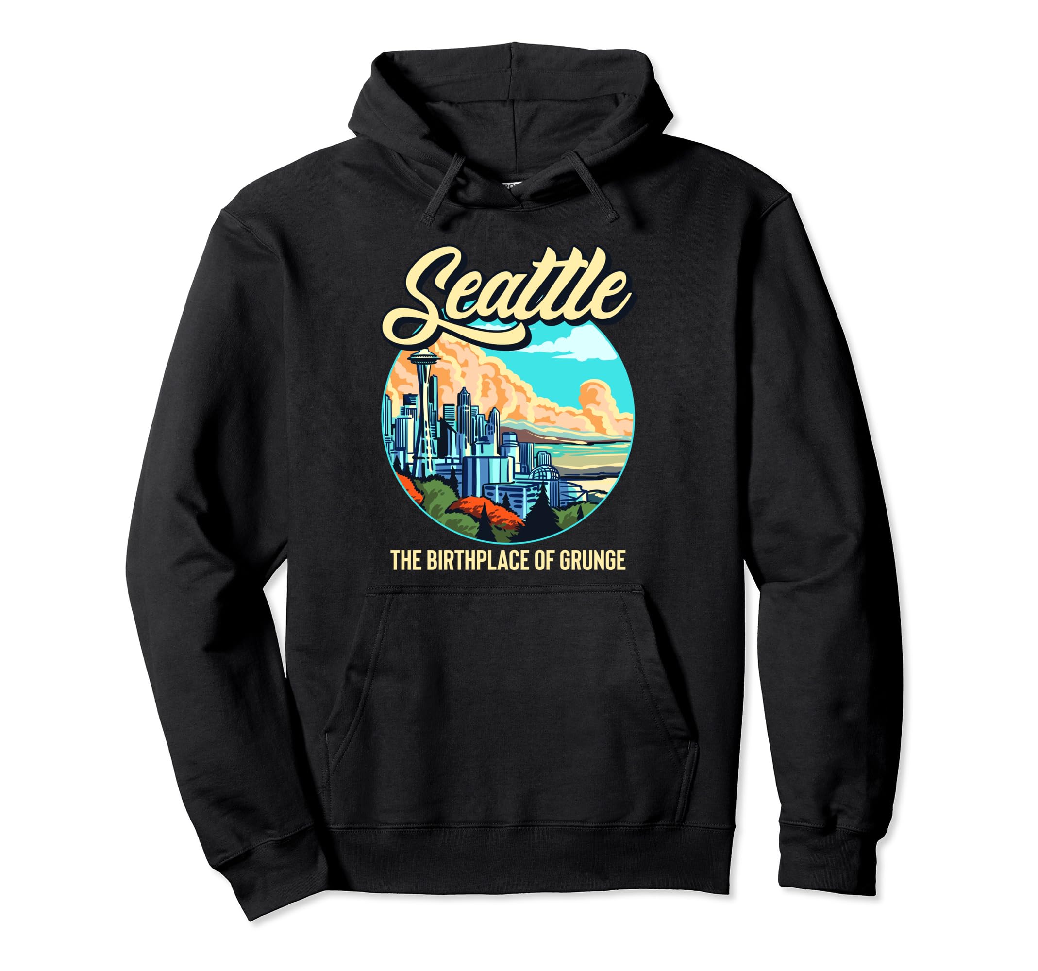 Seattle Birthplace Grunge Music Hoodie - Streetwear Style Men Women - T-Shirt, Sweatshirt, Hoodie