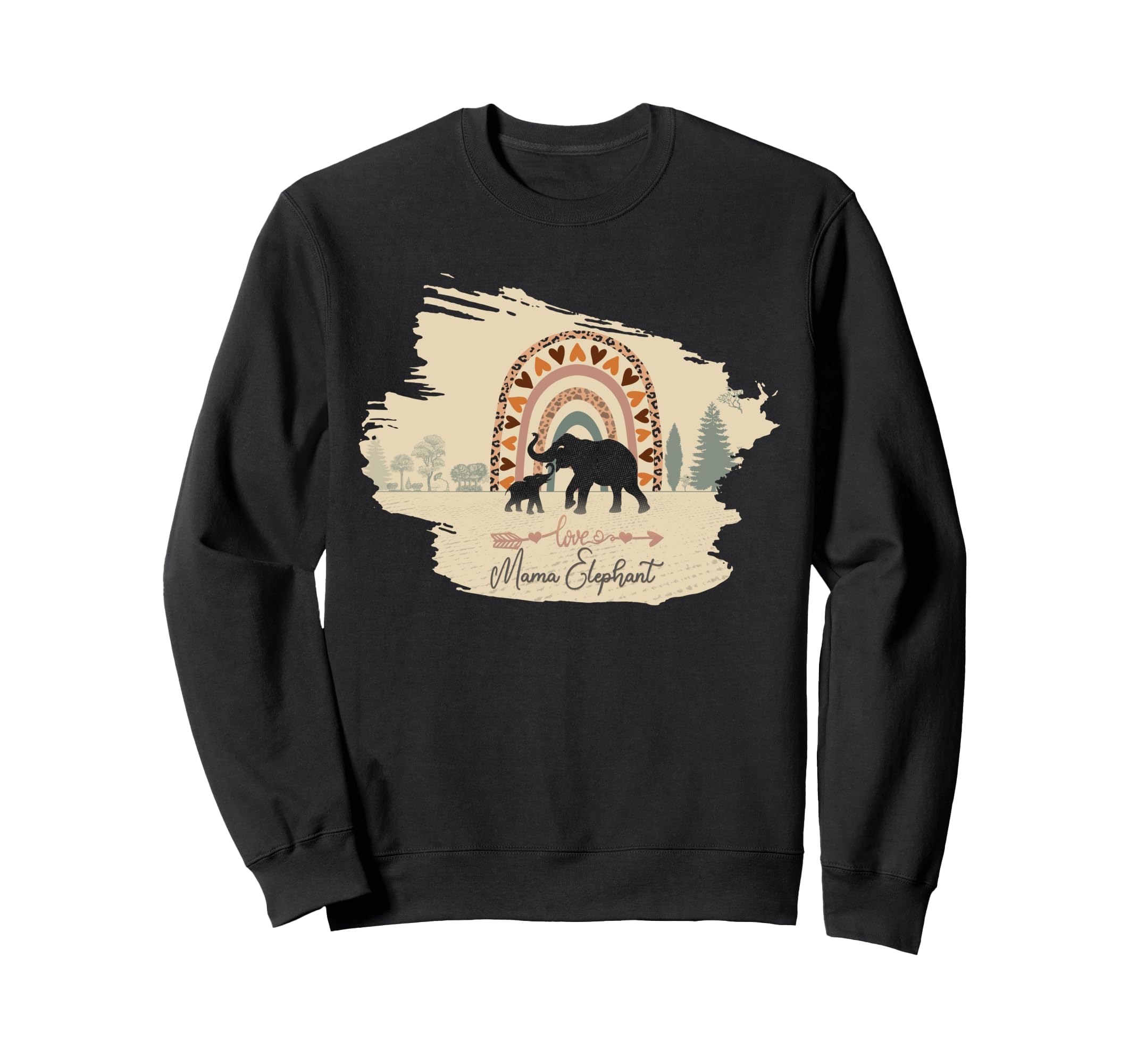 Mama Elephant One Calf And Rainbow Sweatshirt - Streetwear Style Men Women - T-Shirt, Sweatshirt, Hoodie