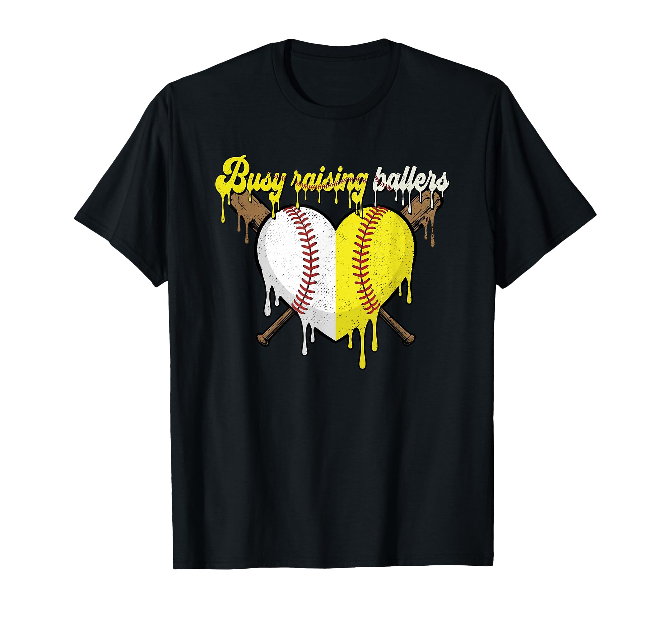 Busy Raising Ballers Softball T-Shirt - Fun Novelty Design for Adults - T-Shirt, Sweatshirt, Hoodie