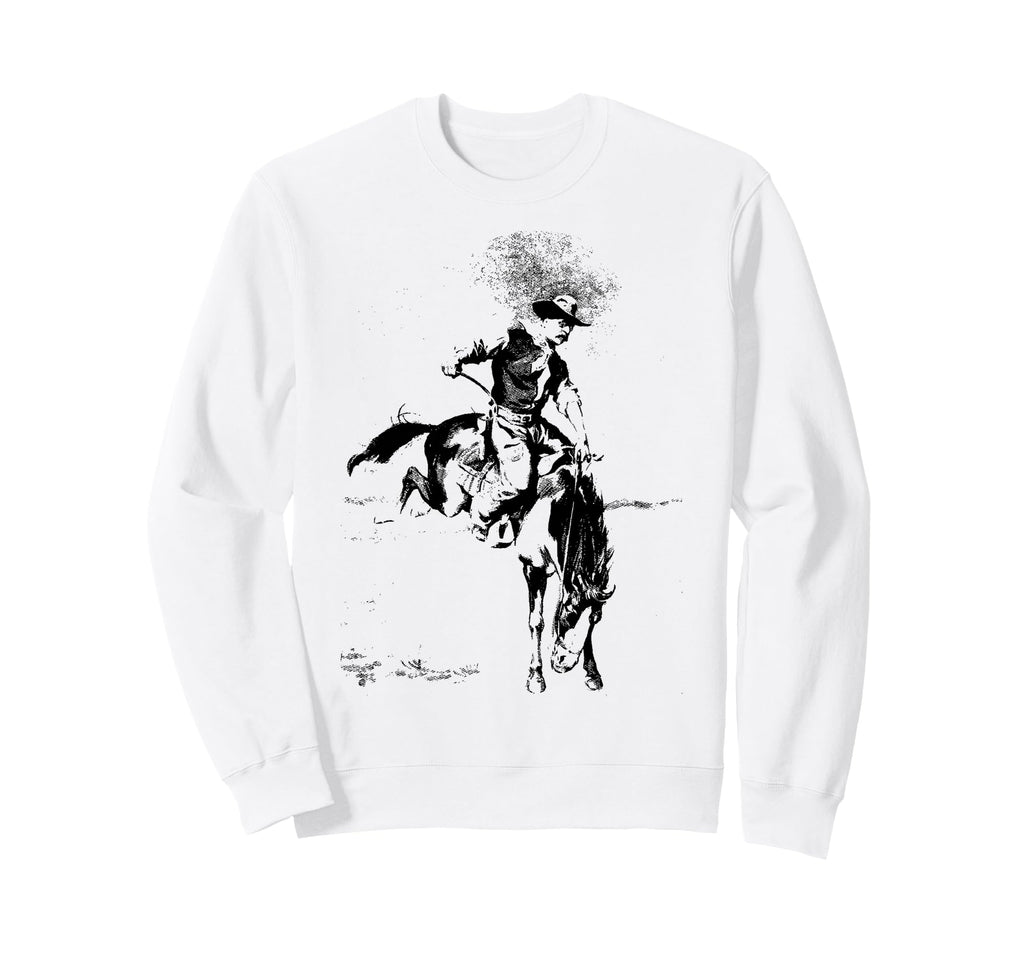 Cowboy Rodeo Horse Cowboy Riding Sweatshirt - Trendy Graphic Men Women - T-Shirt, Sweatshirt, Hoodie