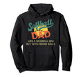 Softball Dad Like Baseball But Bigger Hoodie - Minimalist Print Men Women - T-Shirt, Sweatshirt, Hoodie